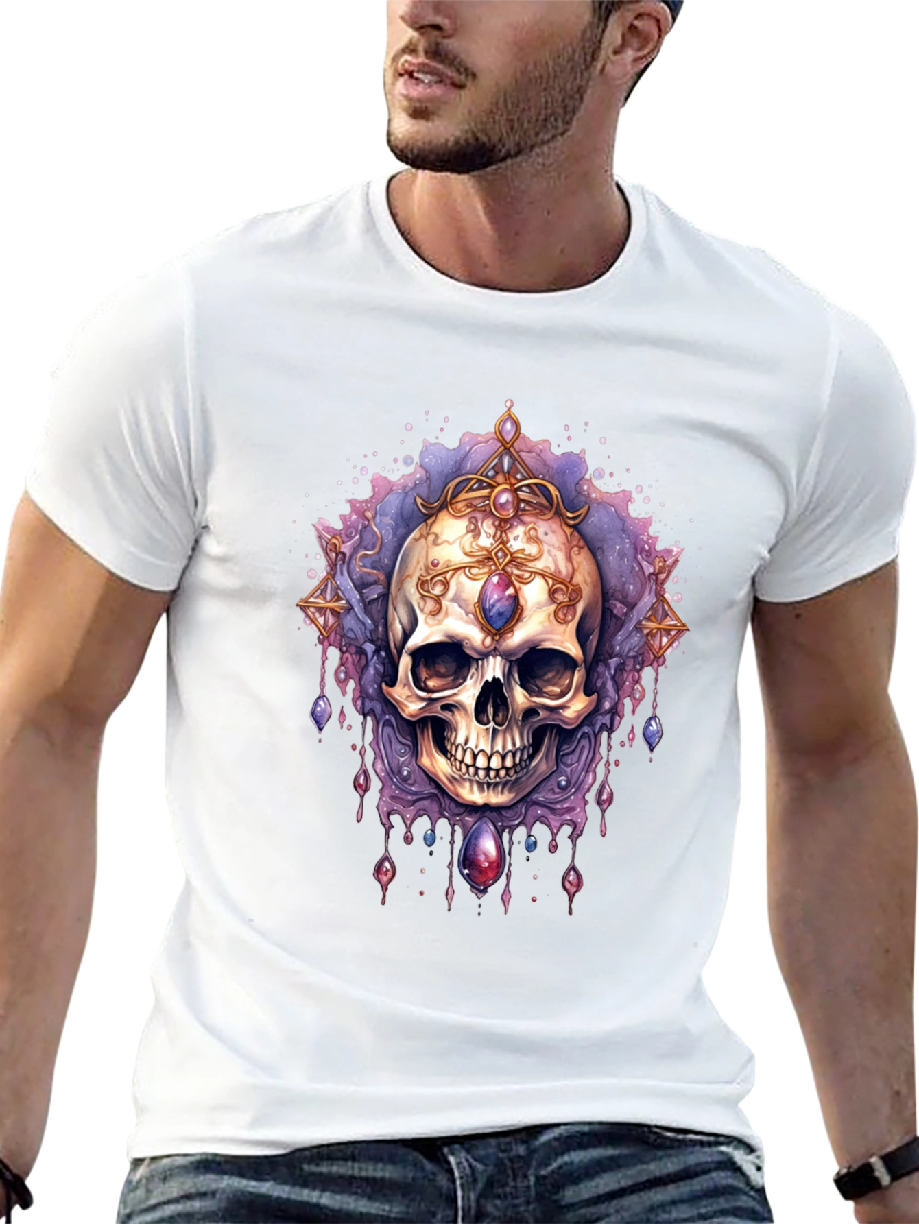 Skull Jewel Tee - Gothic Style Black T-Shirt