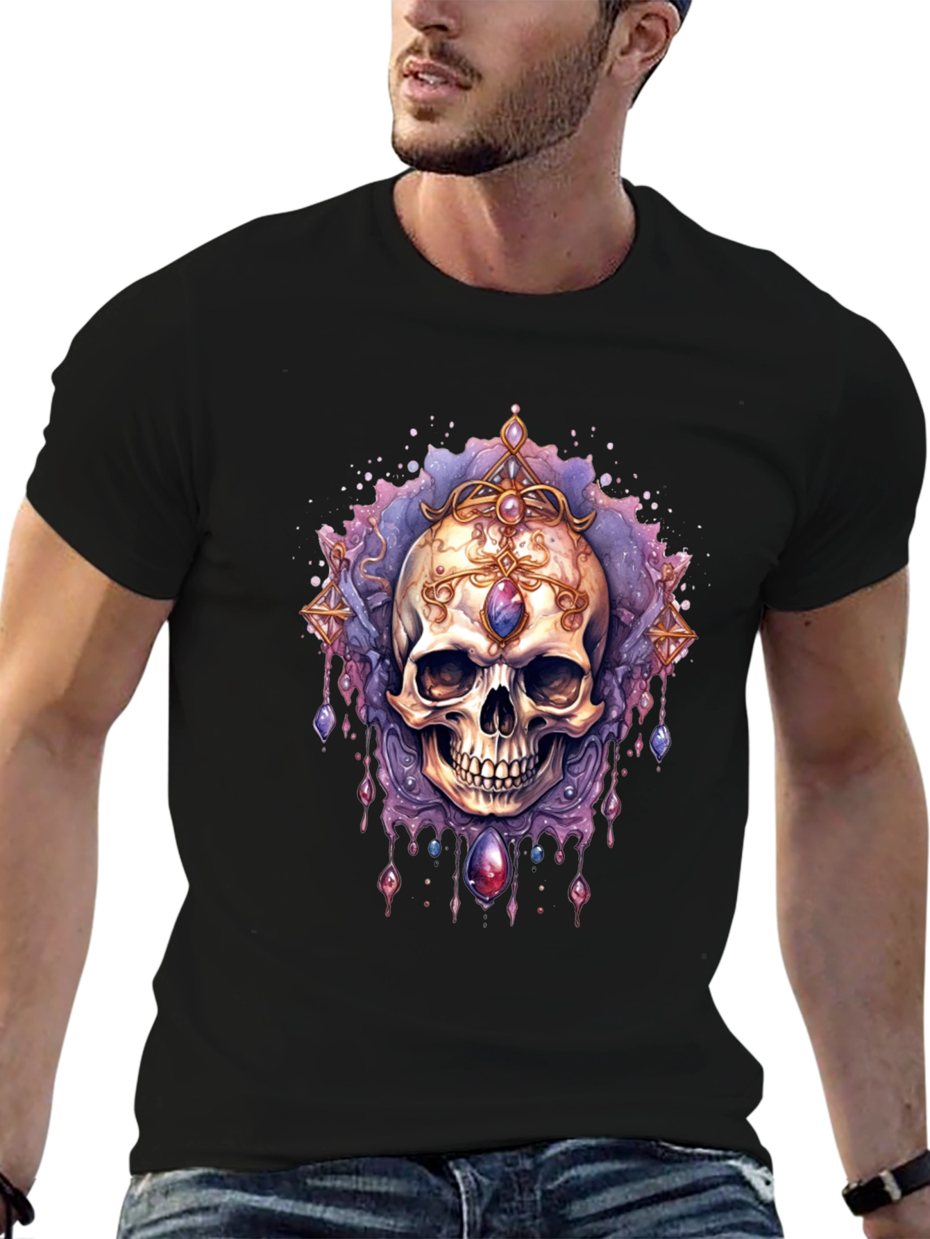Skull Jewel Tee - Gothic Style Black T-Shirt