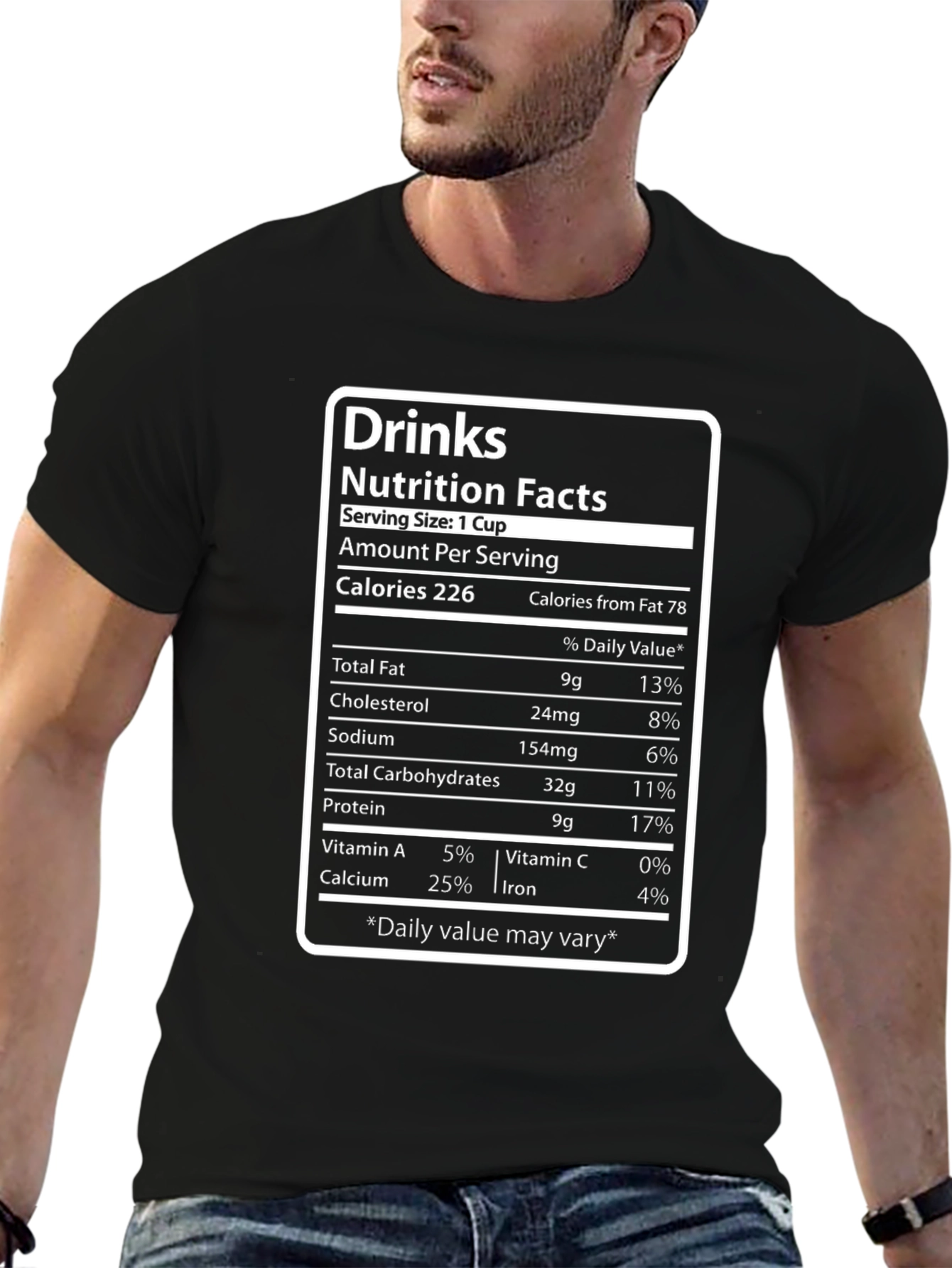 Drinks Nutrition Facts Novelty T-Shirt