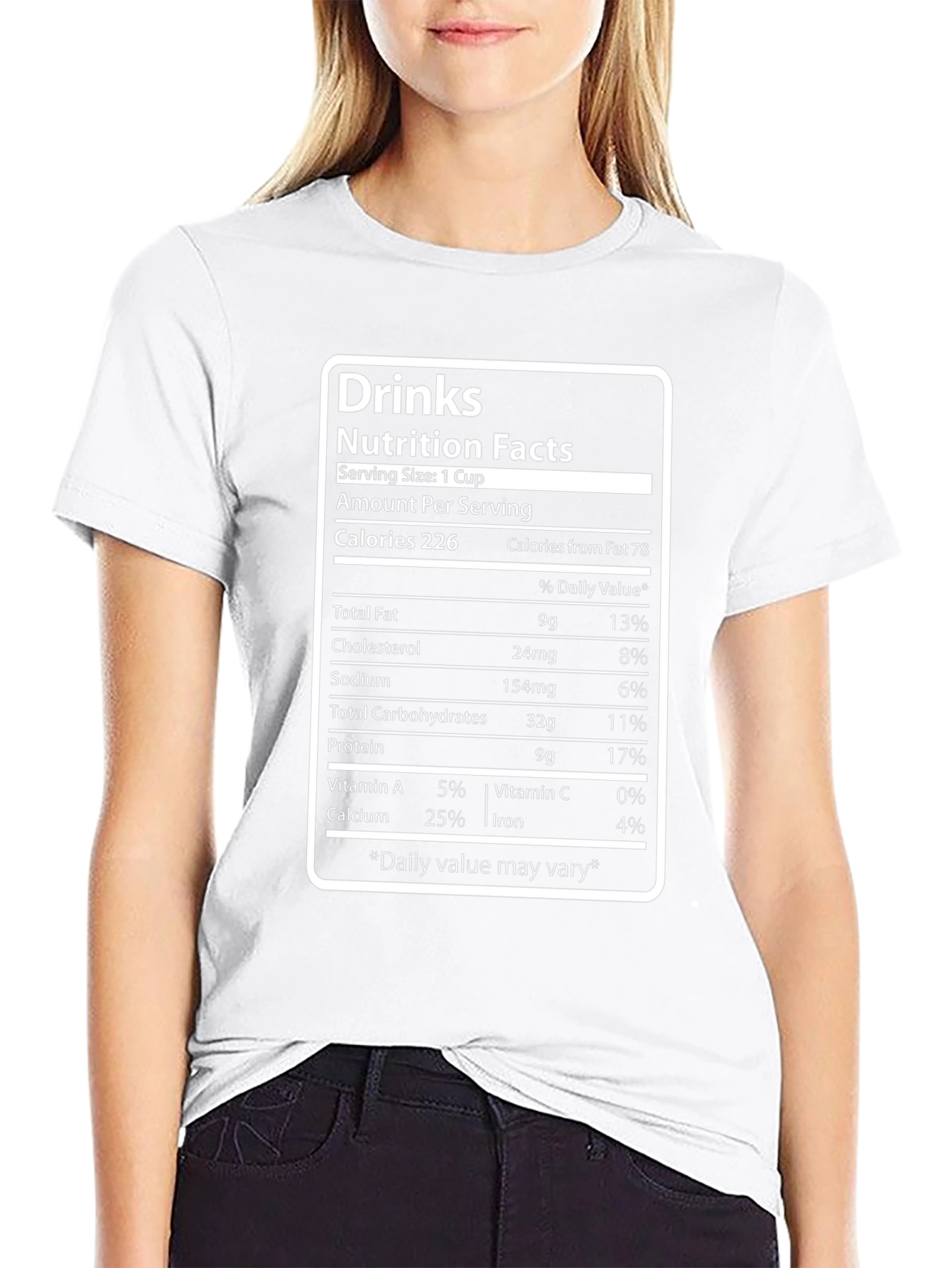 Drinks Nutrition Facts Novelty T-Shirt