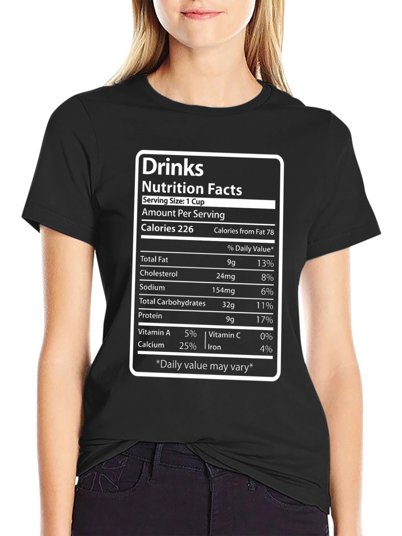 Drinks Nutrition Facts Novelty T-Shirt