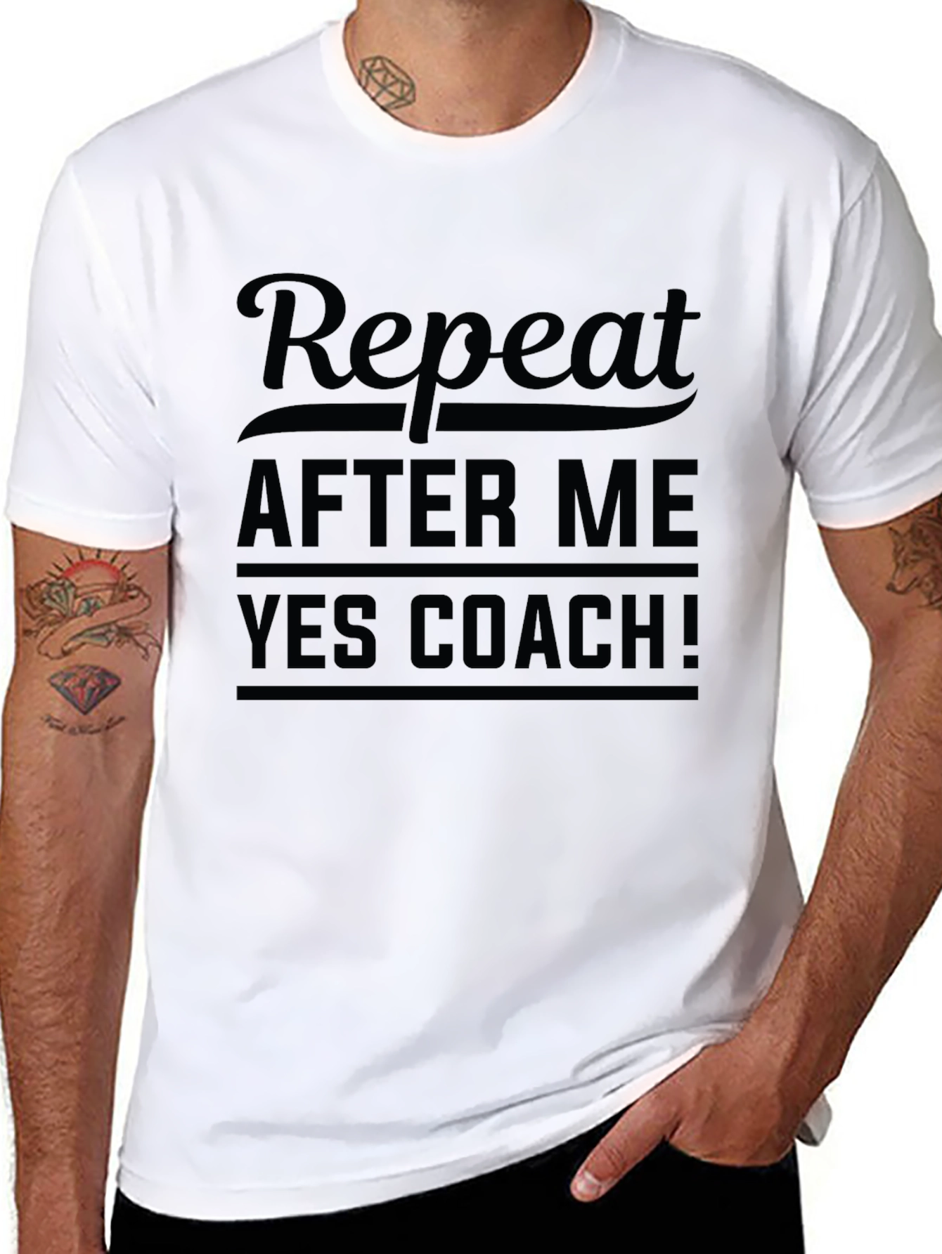 Repeat After Me Yes Coach Black T-Shirt