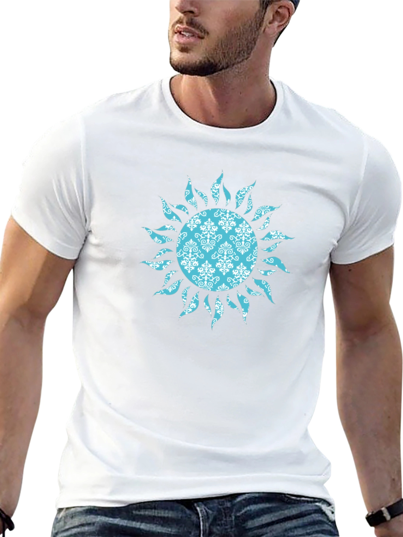 Boho Sun Graphic T-Shirt - Black