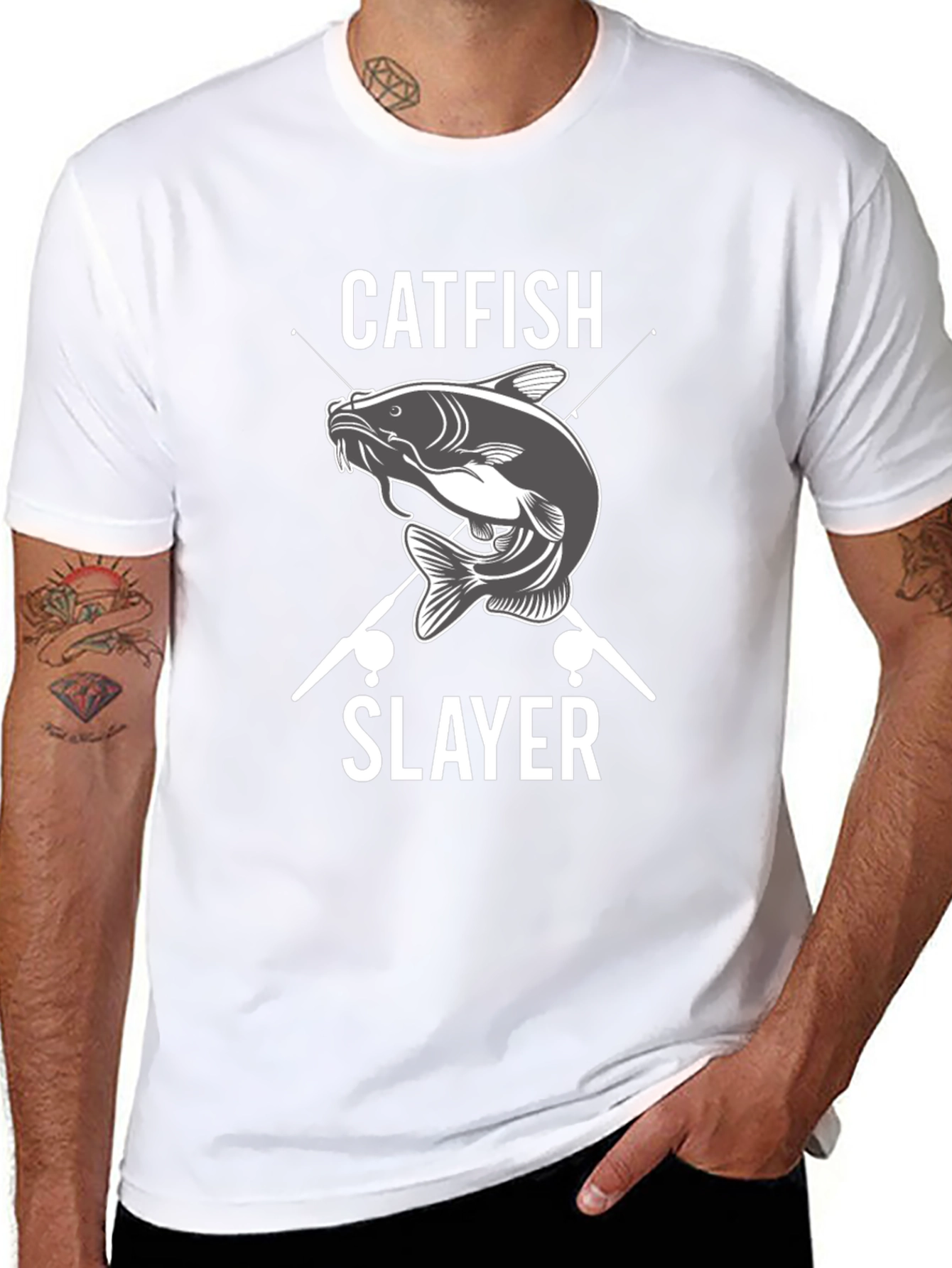Catfish Slayer Graphic T-Shirt Fishing Tee