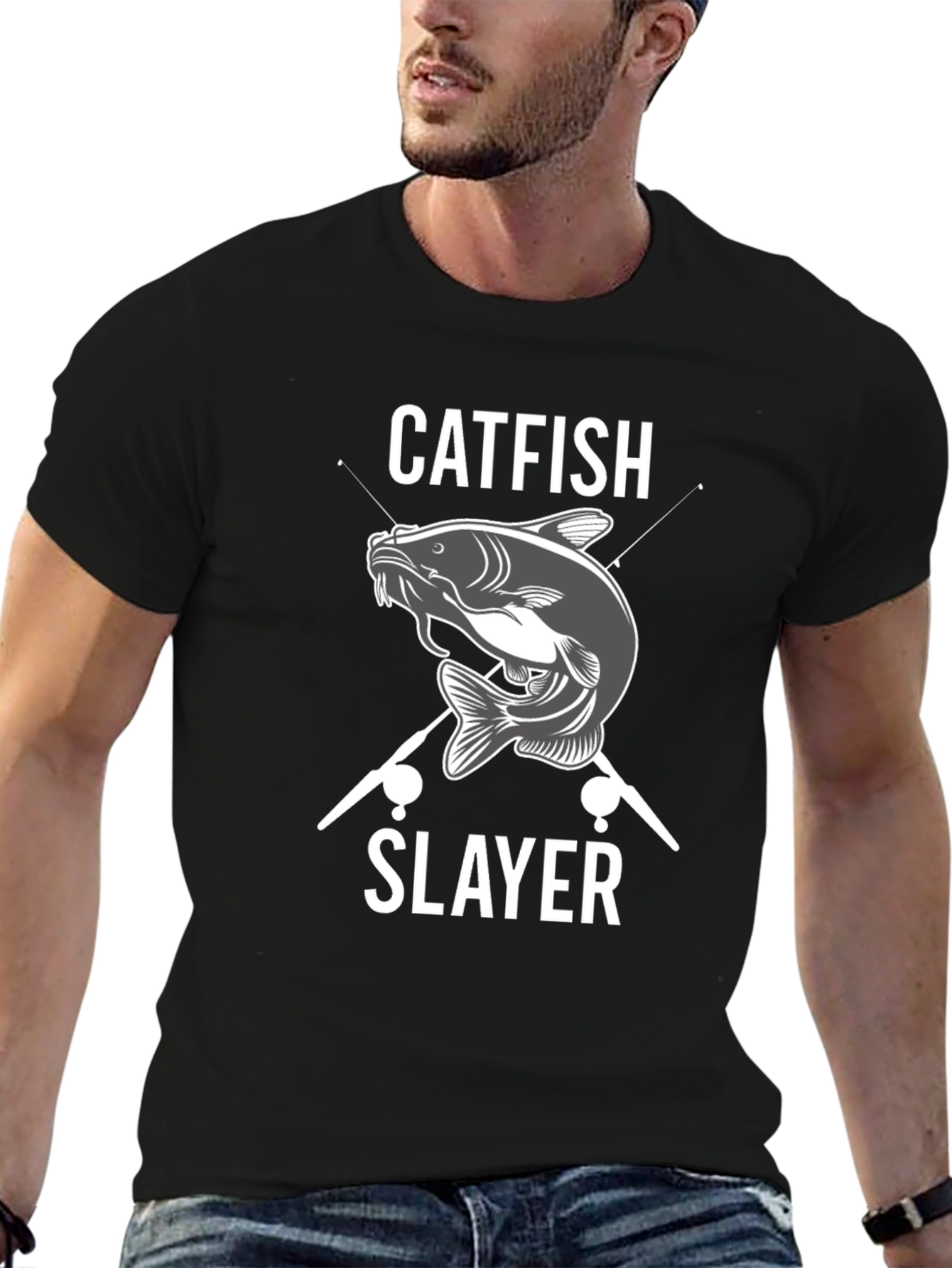 Catfish Slayer Graphic T-Shirt Fishing Tee