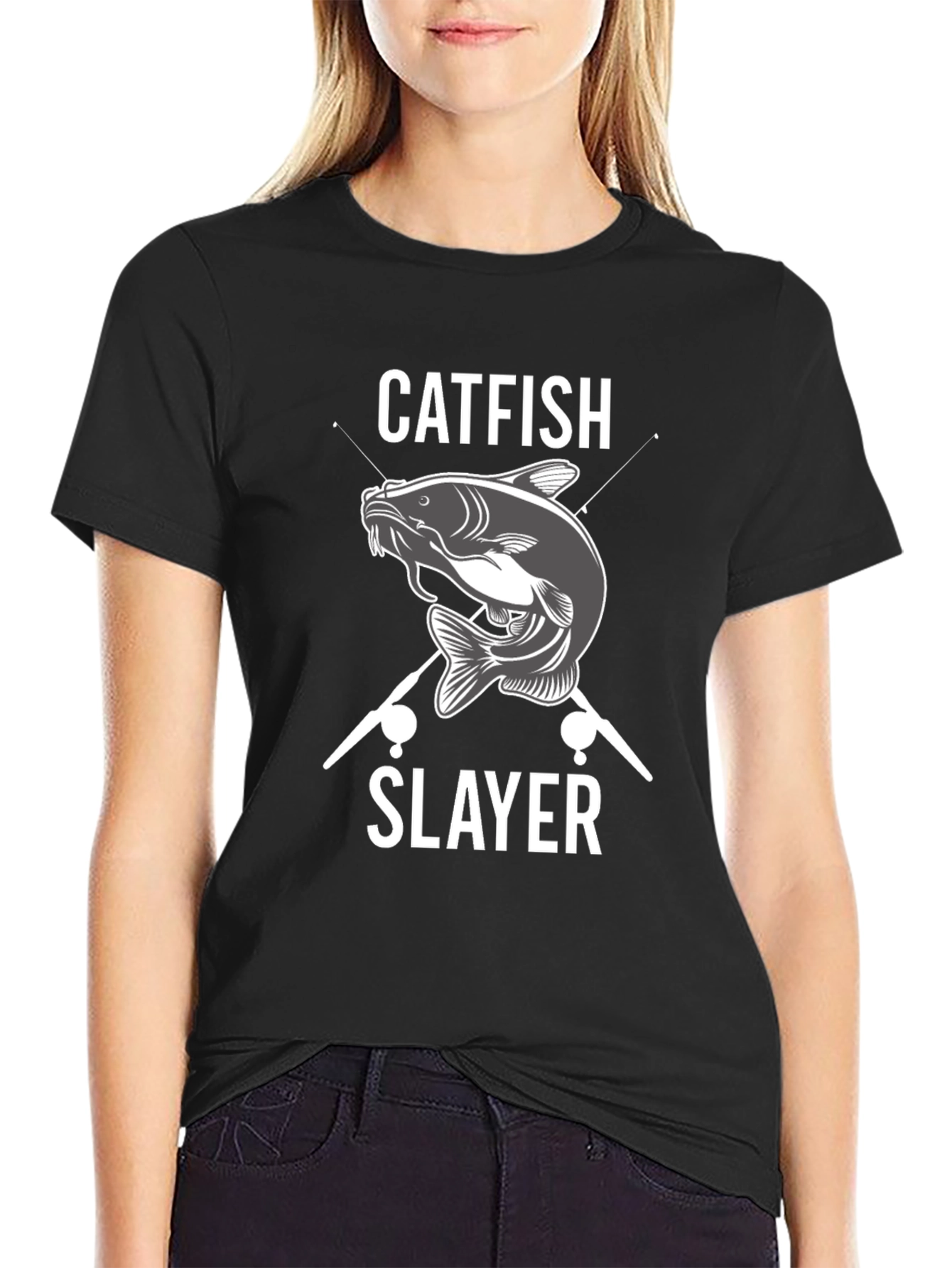 Catfish Slayer Graphic T-Shirt Fishing Tee