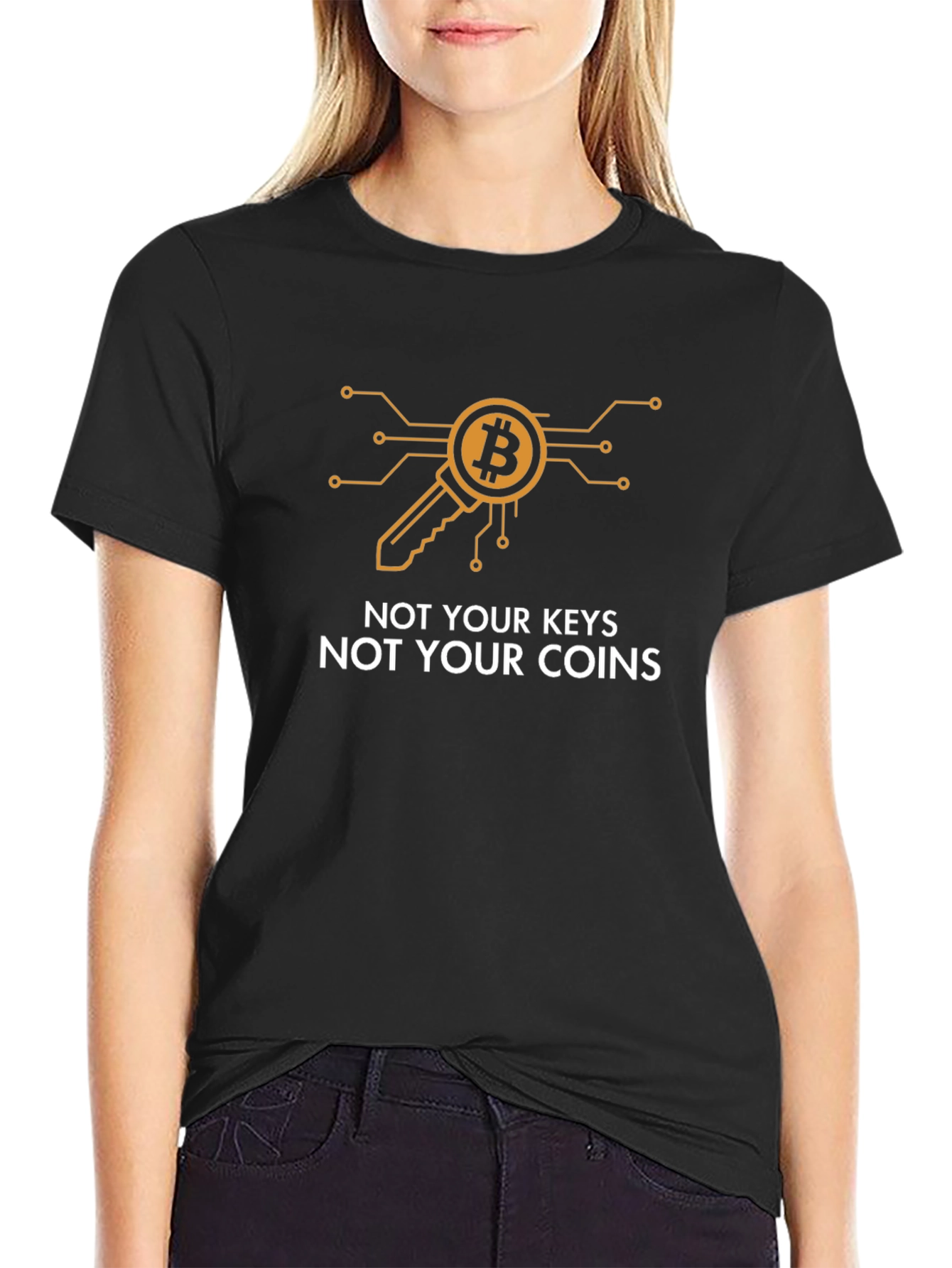 Bitcoin Key T-Shirt: Not Your Keys Not Your Coins!