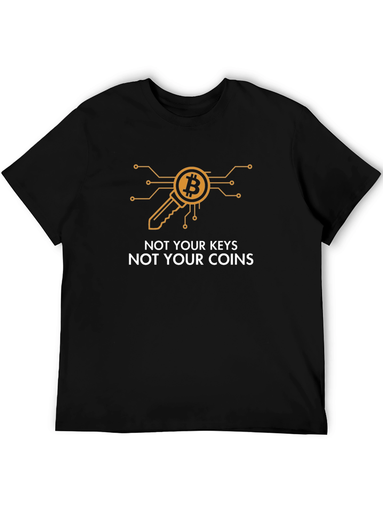 Bitcoin Key T-Shirt: Not Your Keys Not Your Coins!