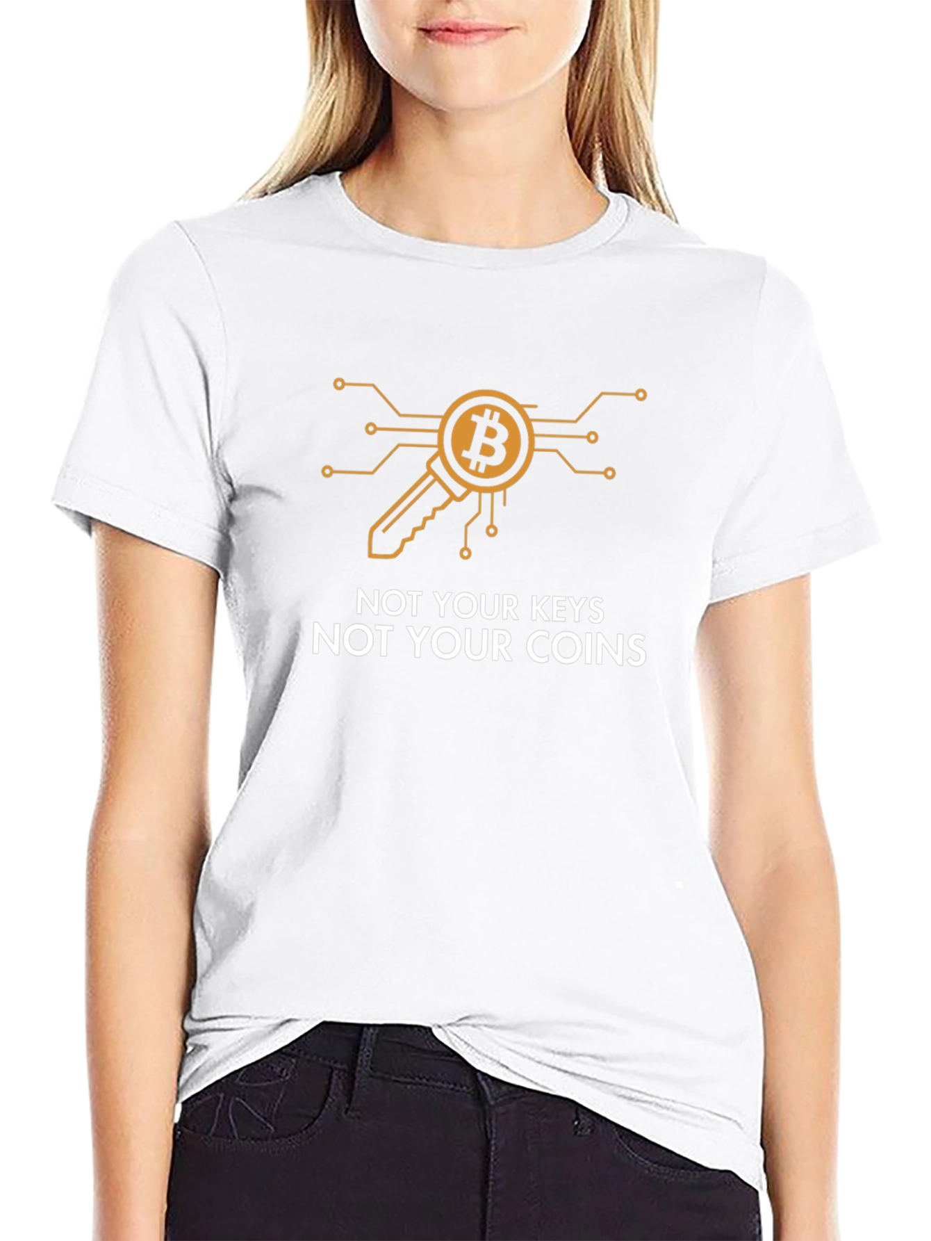 Bitcoin Key T-Shirt: Not Your Keys Not Your Coins!