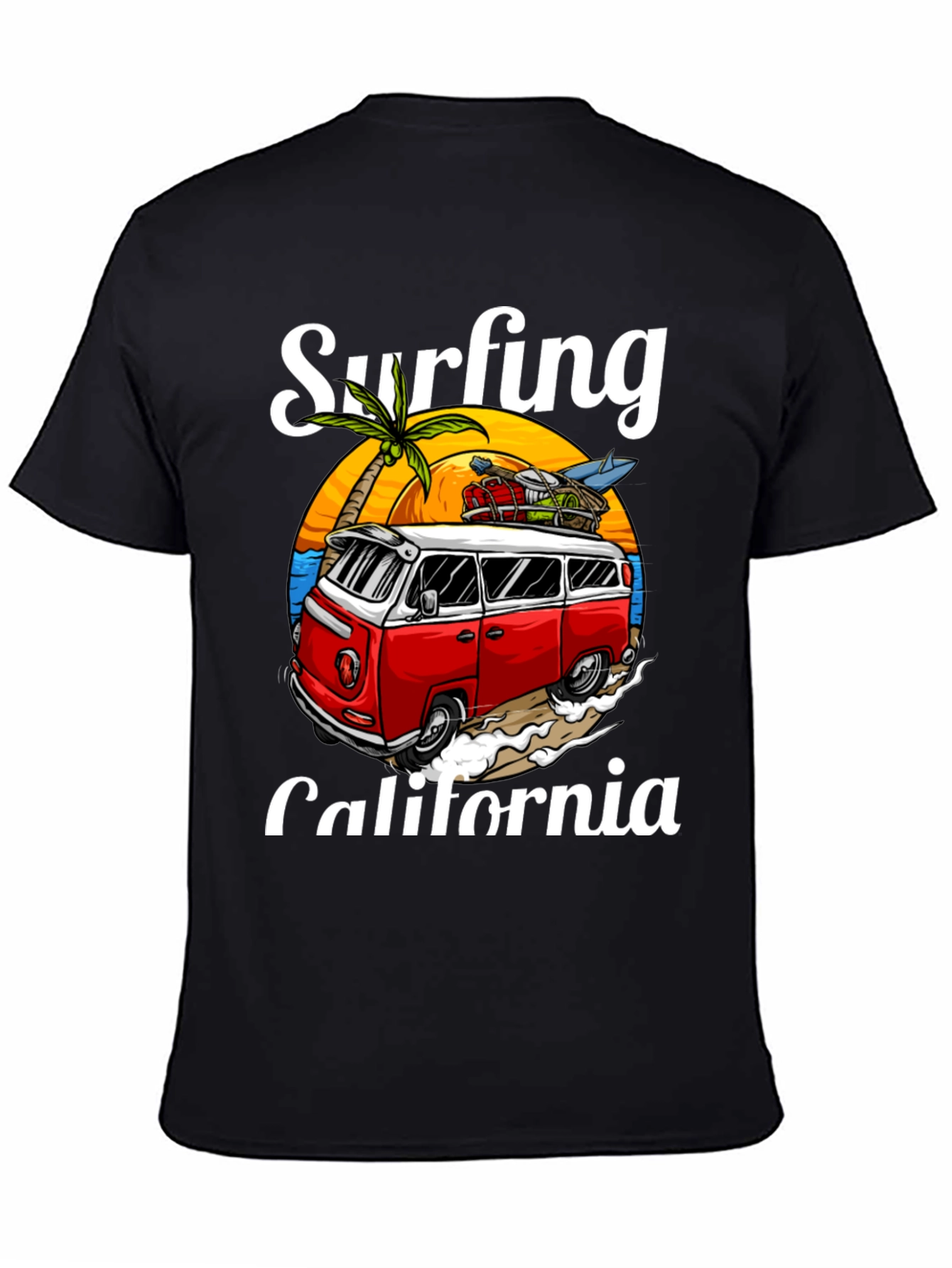 Surfing California T-Shirt - Retro Van Design