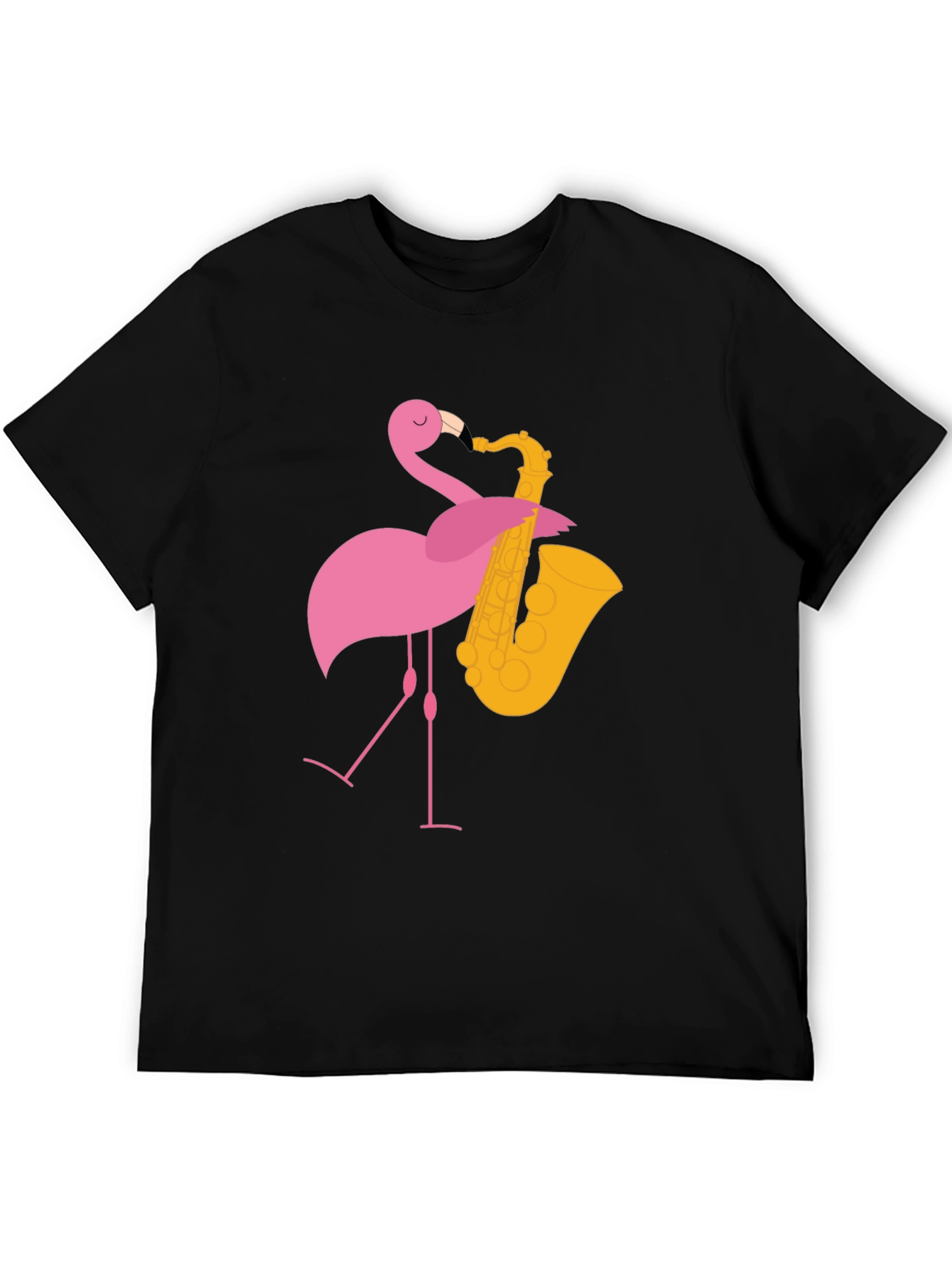 Funny Flamingo Saxophone Graphic T-Shirt