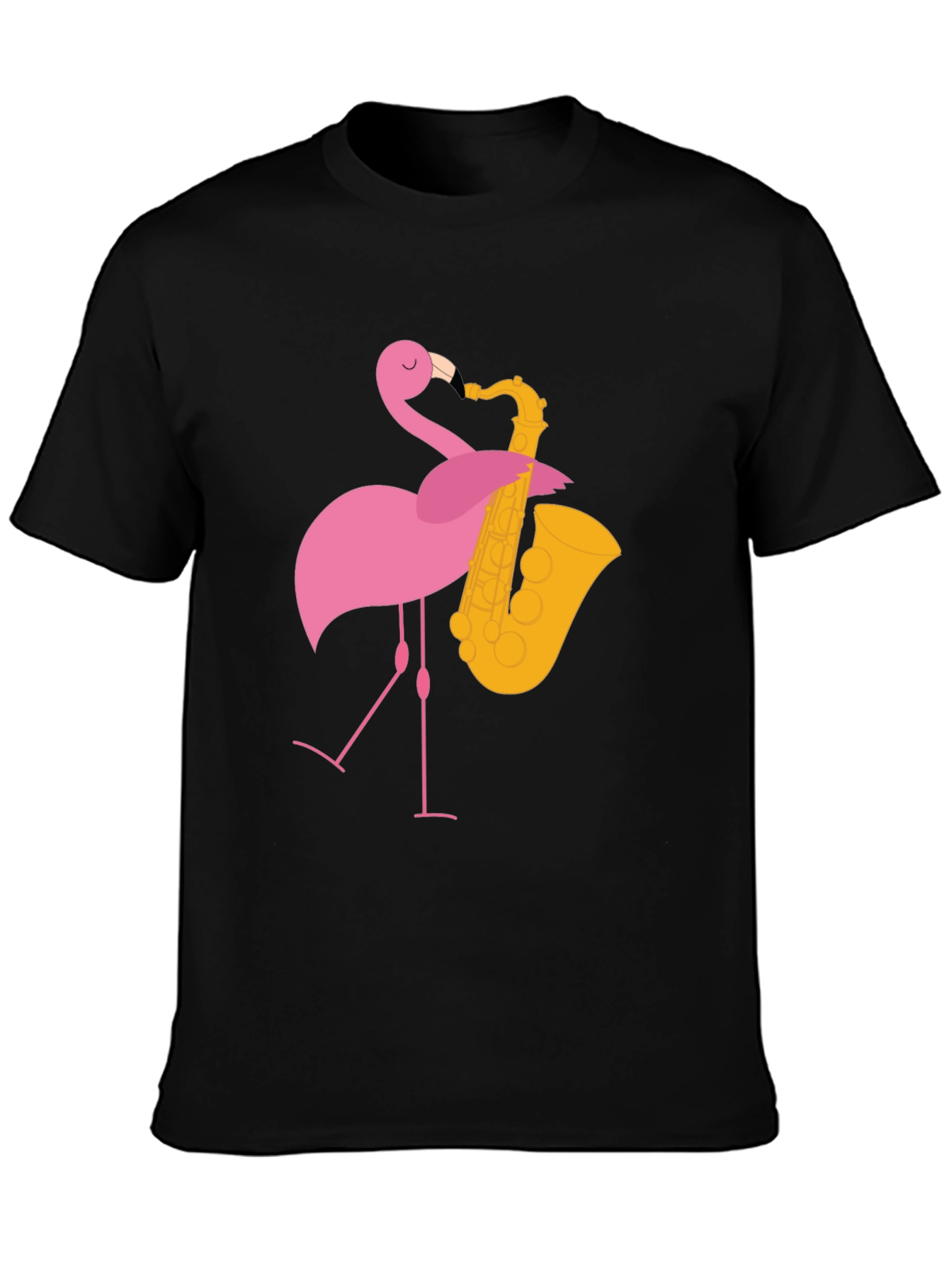 Funny Flamingo Saxophone Graphic T-Shirt