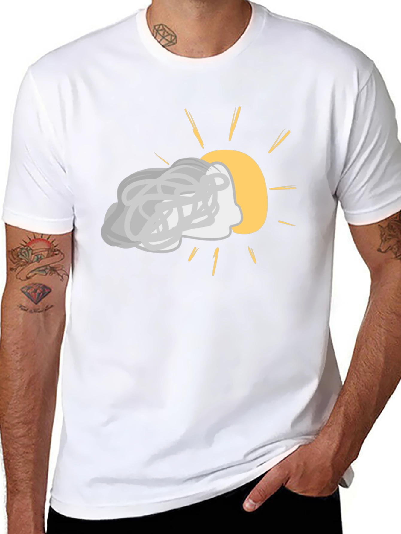 Cloudy Day Graphic Tee - Black Cotton Shirt