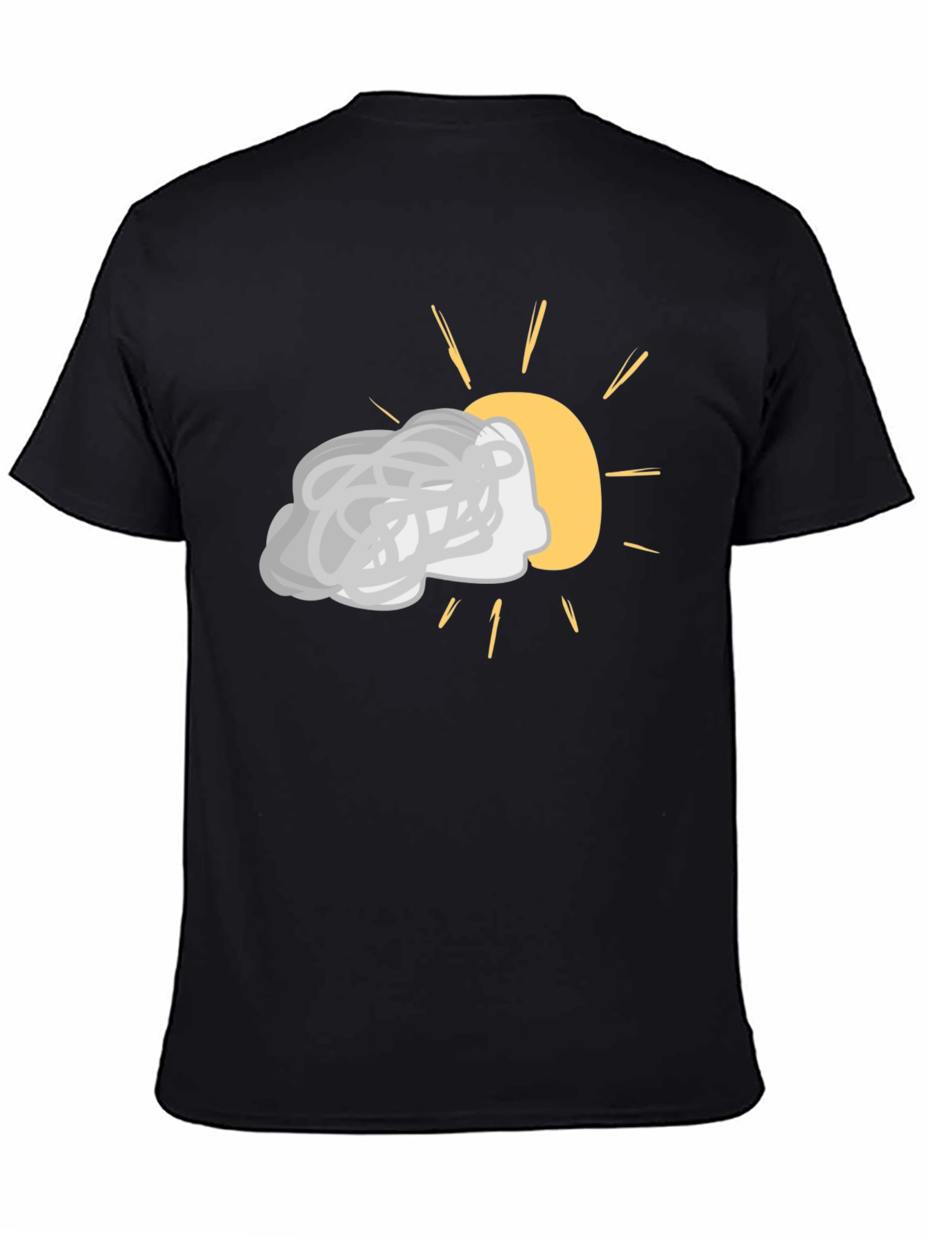 Cloudy Day Graphic Tee - Black Cotton Shirt