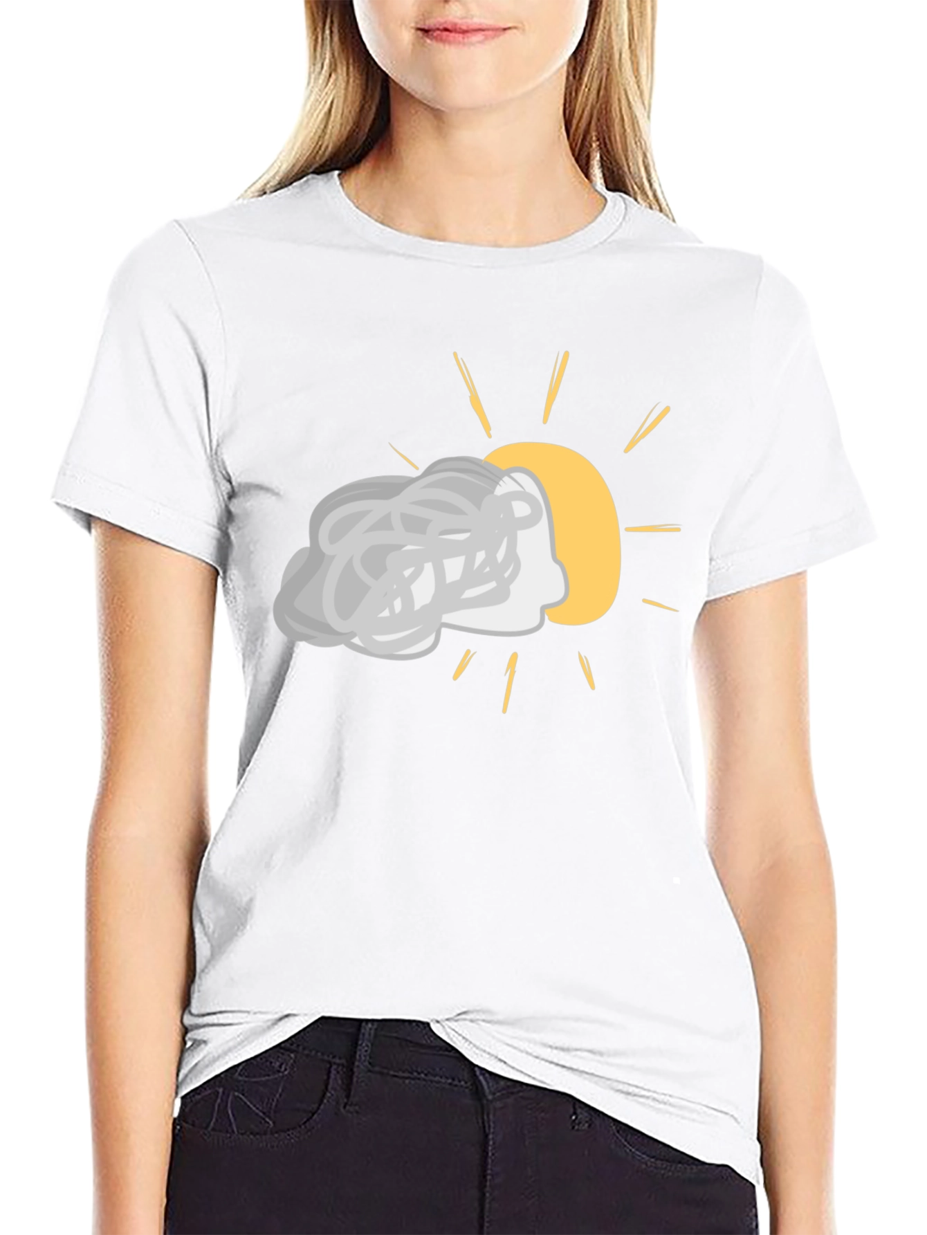 Cloudy Day Graphic Tee - Black Cotton Shirt