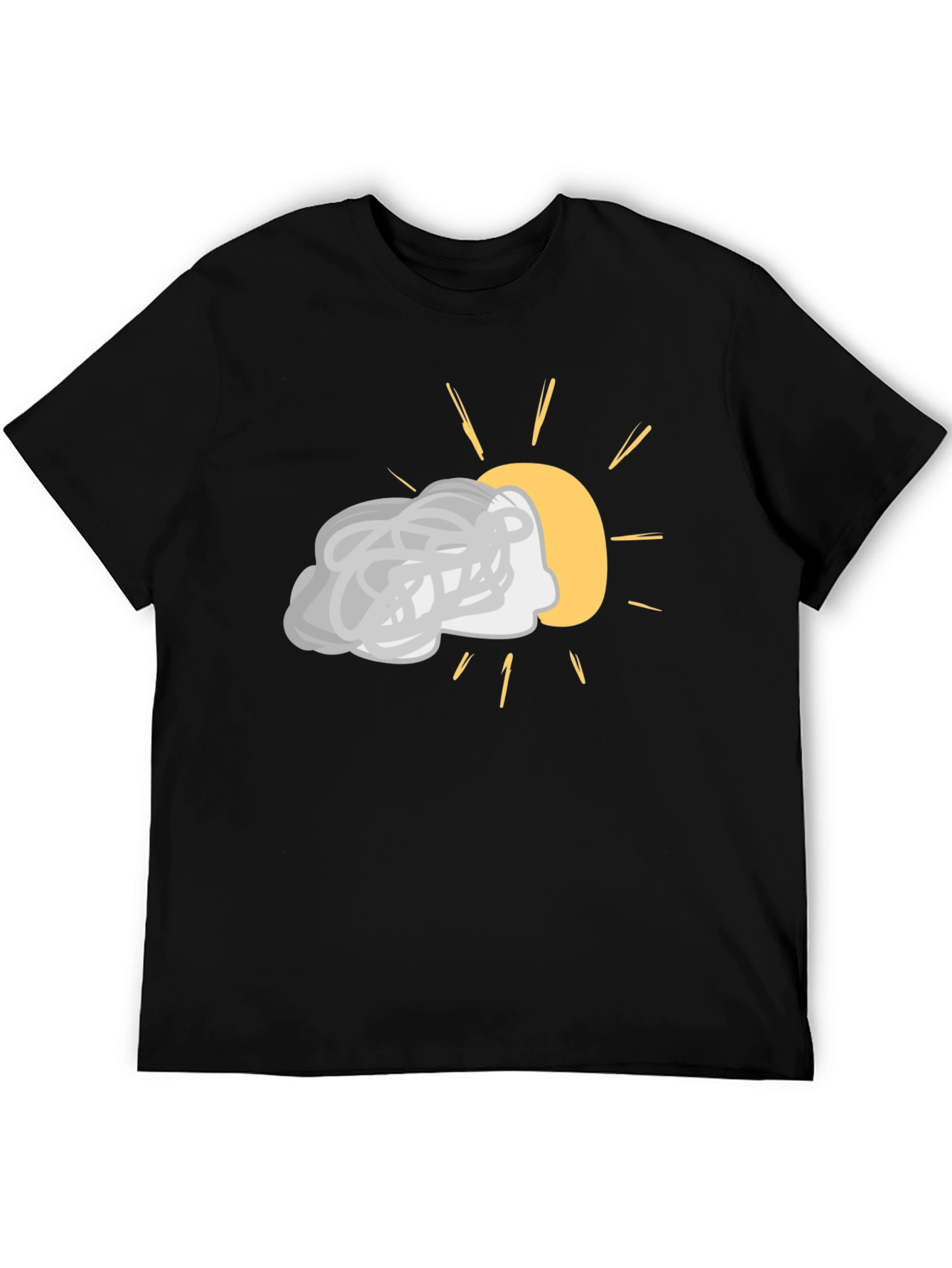 Cloudy Day Graphic Tee - Black Cotton Shirt