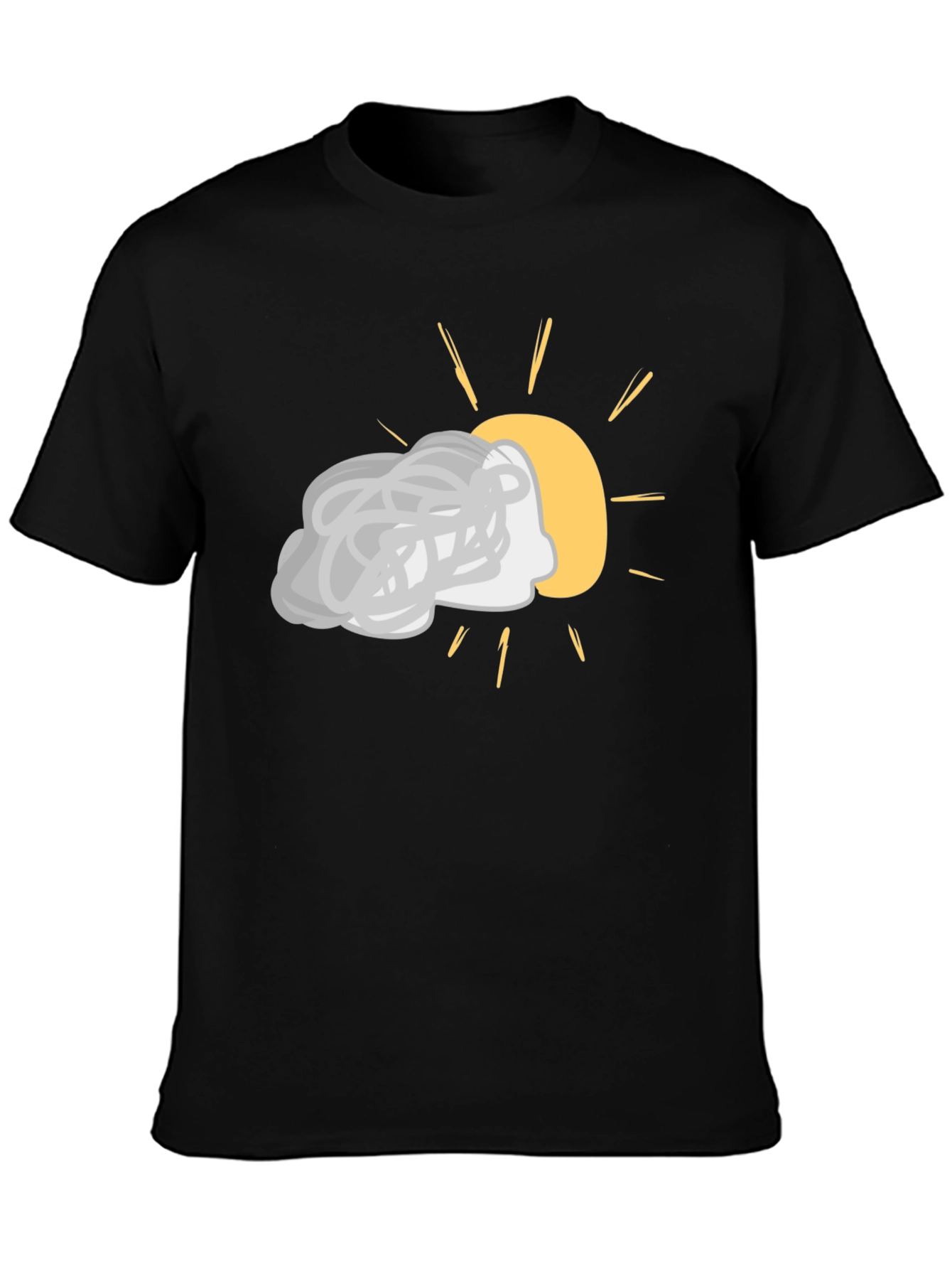Cloudy Day Graphic Tee - Black Cotton Shirt