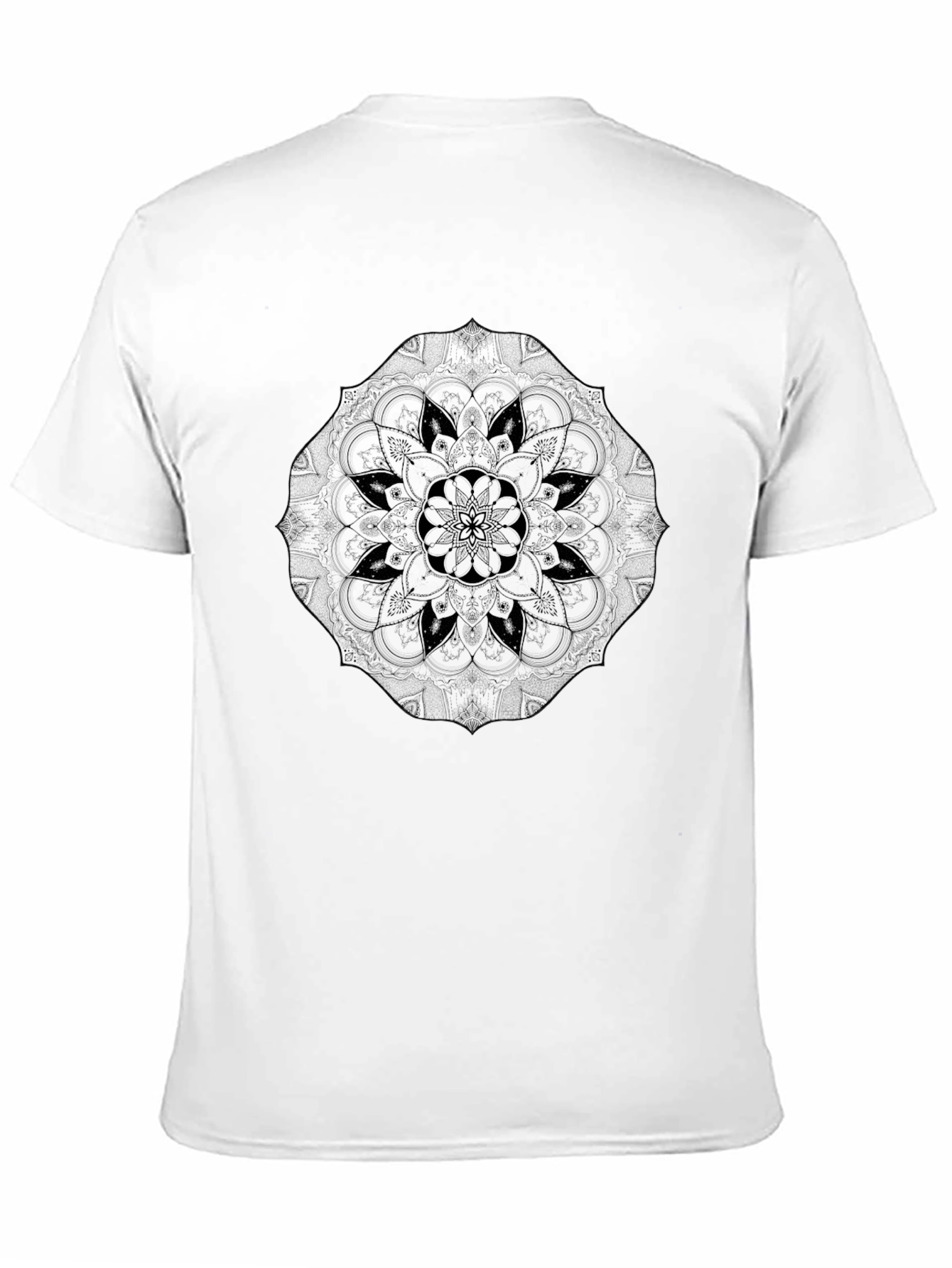 Mens Black Mandala Graphic T-Shirt