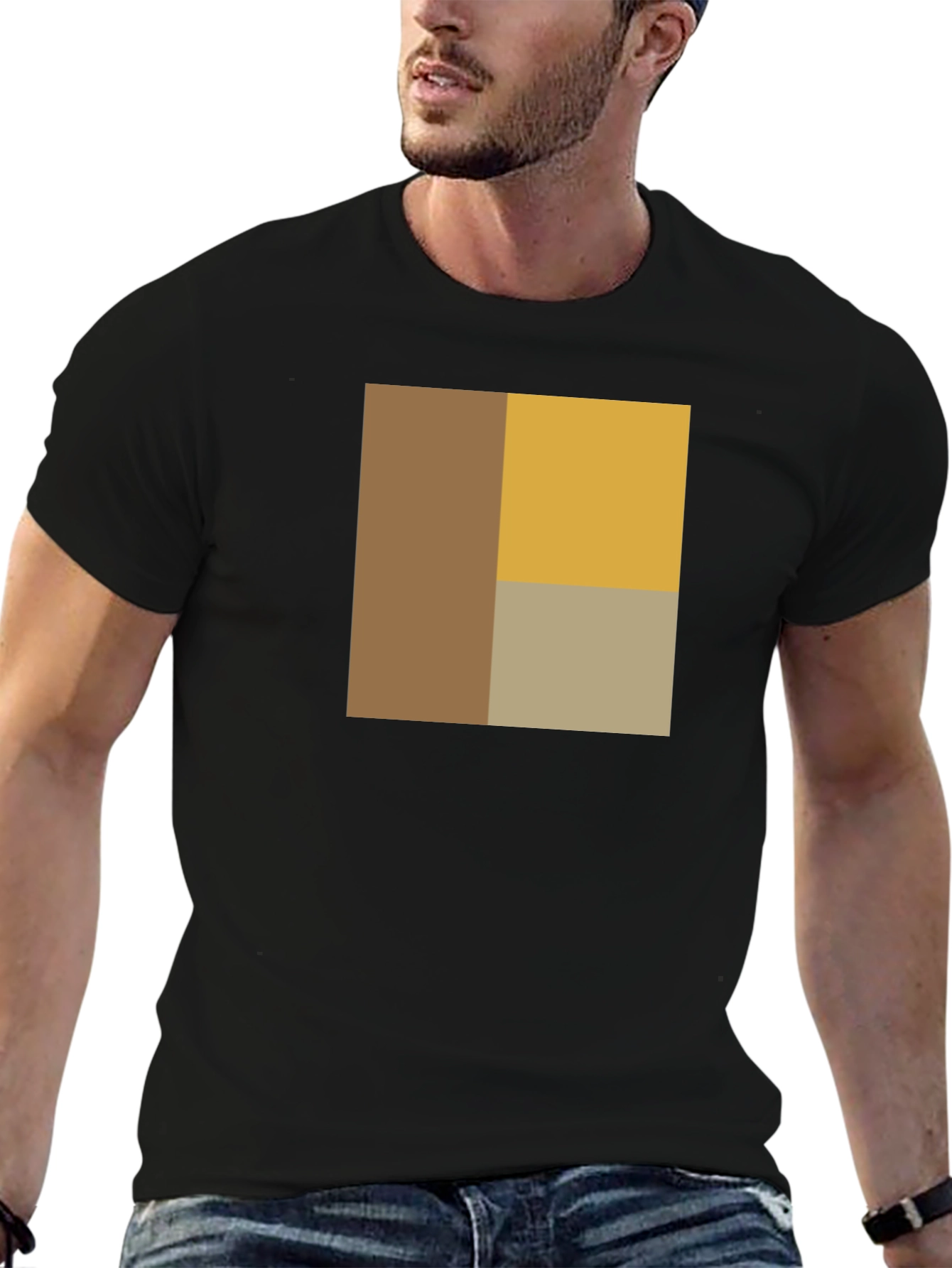 Modern Block Design Black T-Shirt