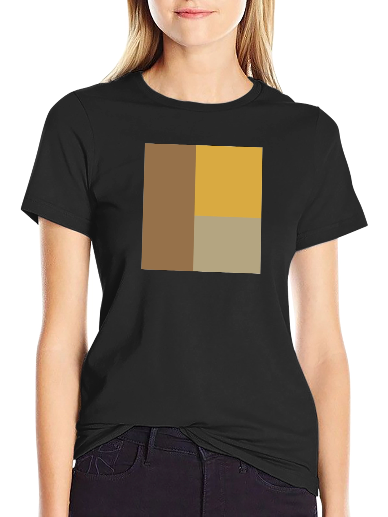 Modern Block Design Black T-Shirt