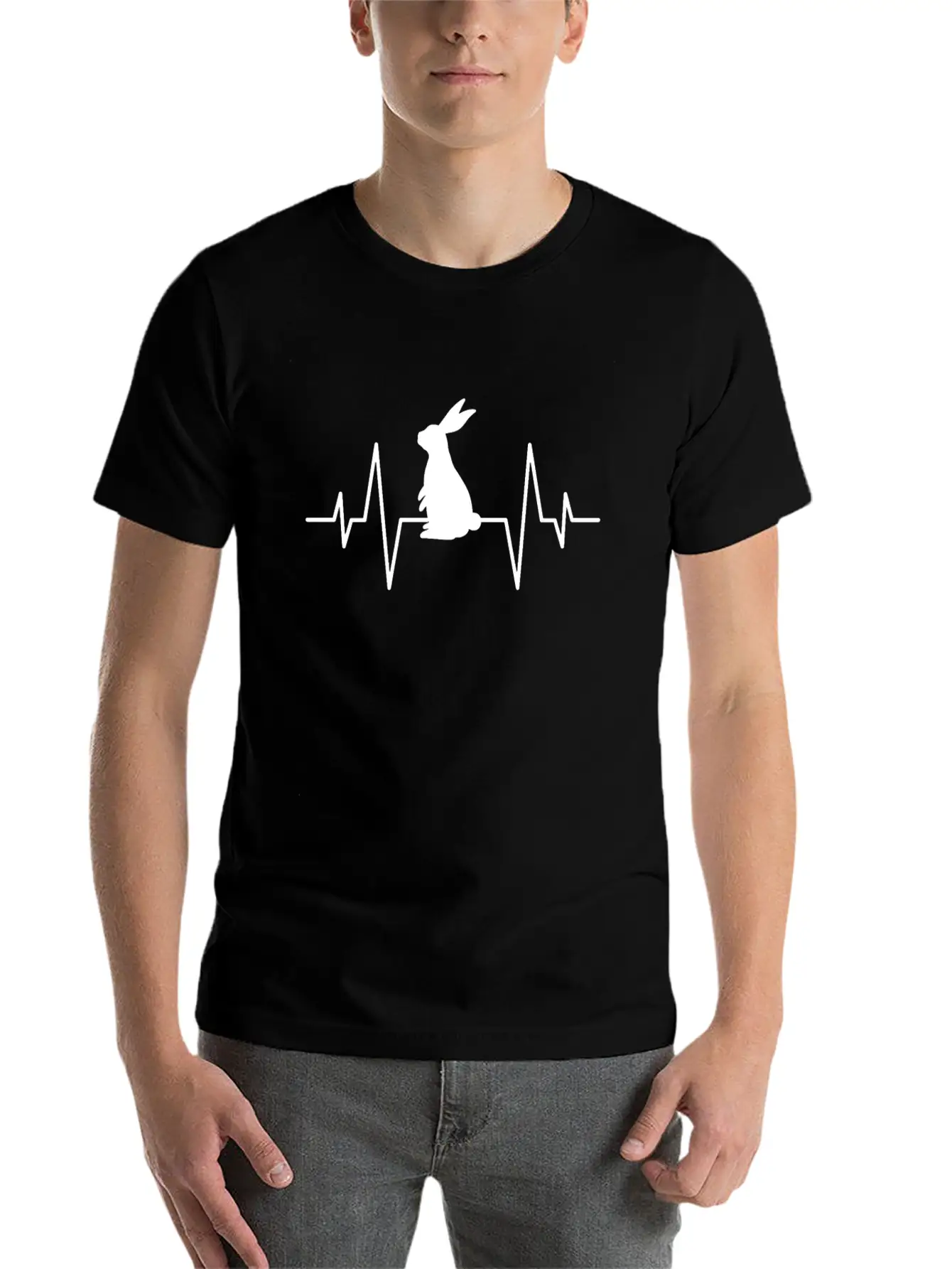 Rabbit Heartbeat Unisex Casual T-Shirt – Clean Design For Daily Comfort