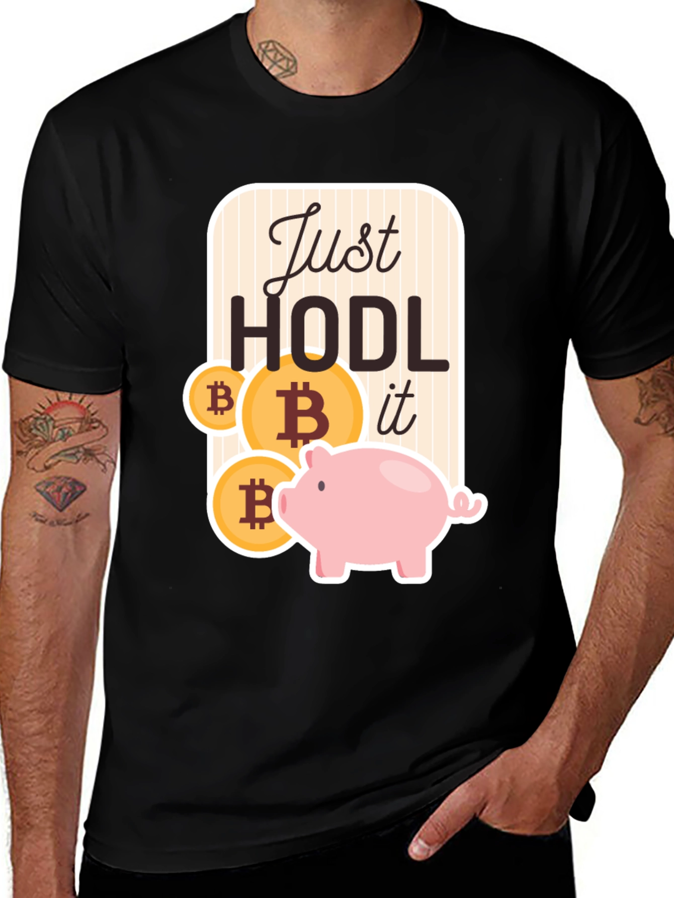 Just HODL it - Bitcoin Crypto Piggy Bank T-Shirt