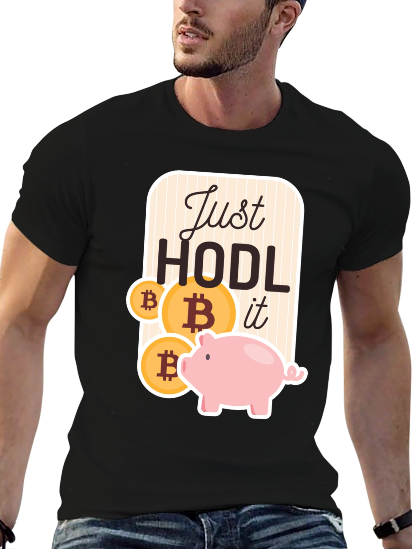 Just HODL it - Bitcoin Crypto Piggy Bank T-Shirt