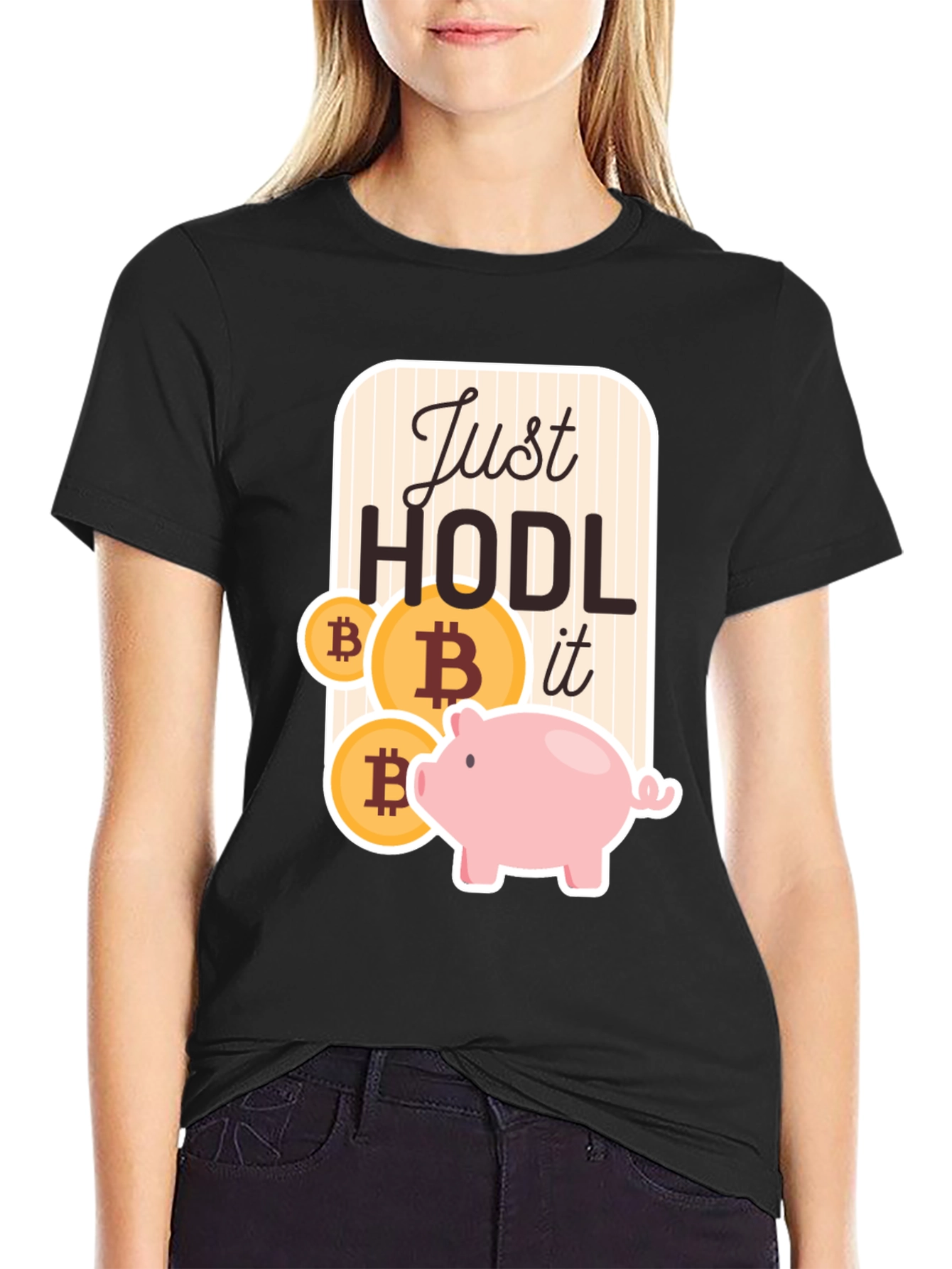 Just HODL it - Bitcoin Crypto Piggy Bank T-Shirt
