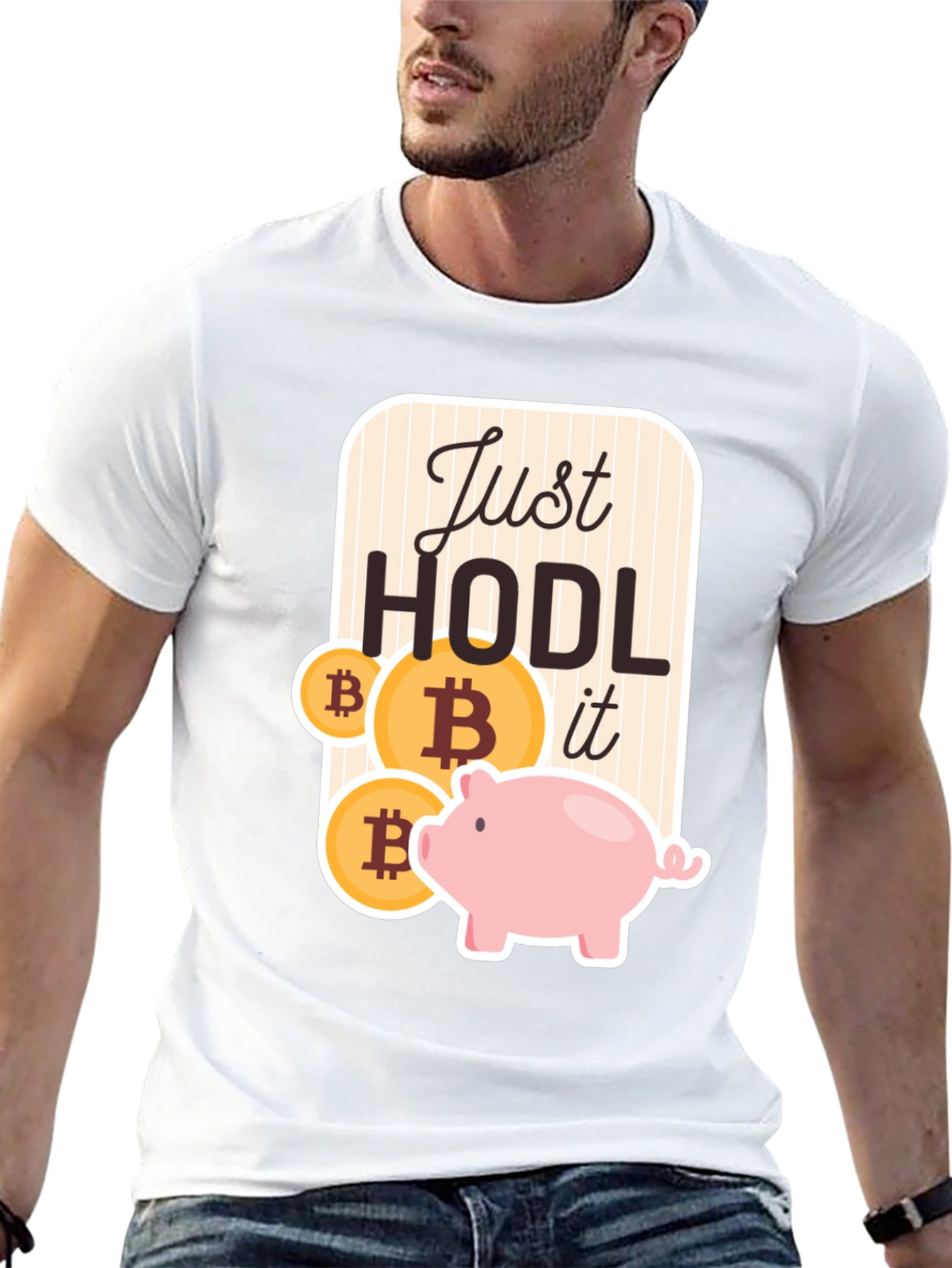 Just HODL it - Bitcoin Crypto Piggy Bank T-Shirt