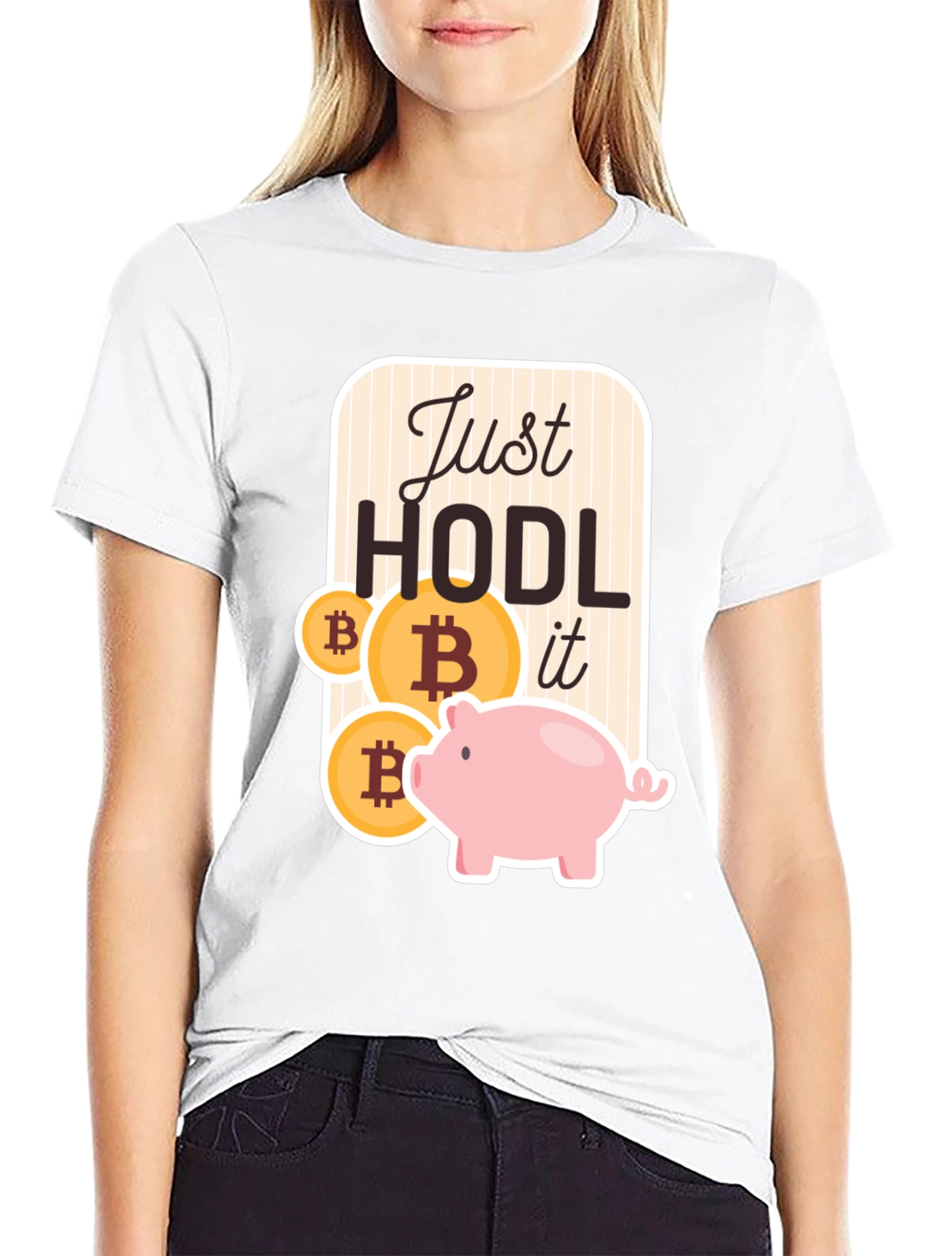 Just HODL it - Bitcoin Crypto Piggy Bank T-Shirt