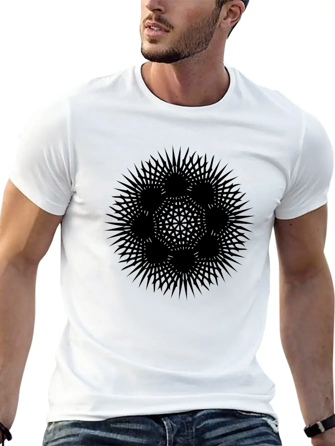Ray Mandala Geometric Unisex Casual T-Shirt – Clean Design For Daily Comfort