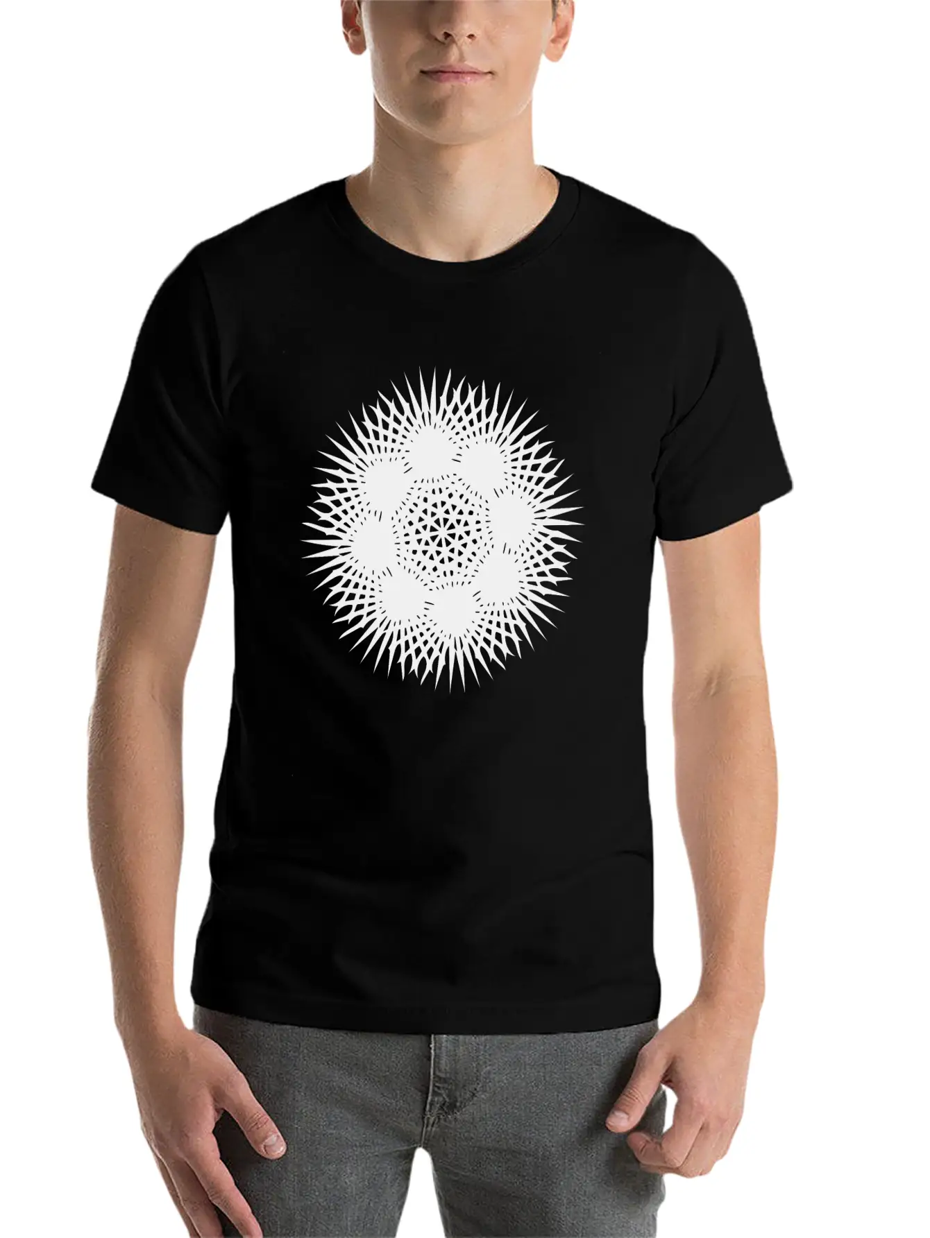 Ray Mandala Geometric Unisex Casual T-Shirt – Clean Design For Daily Comfort