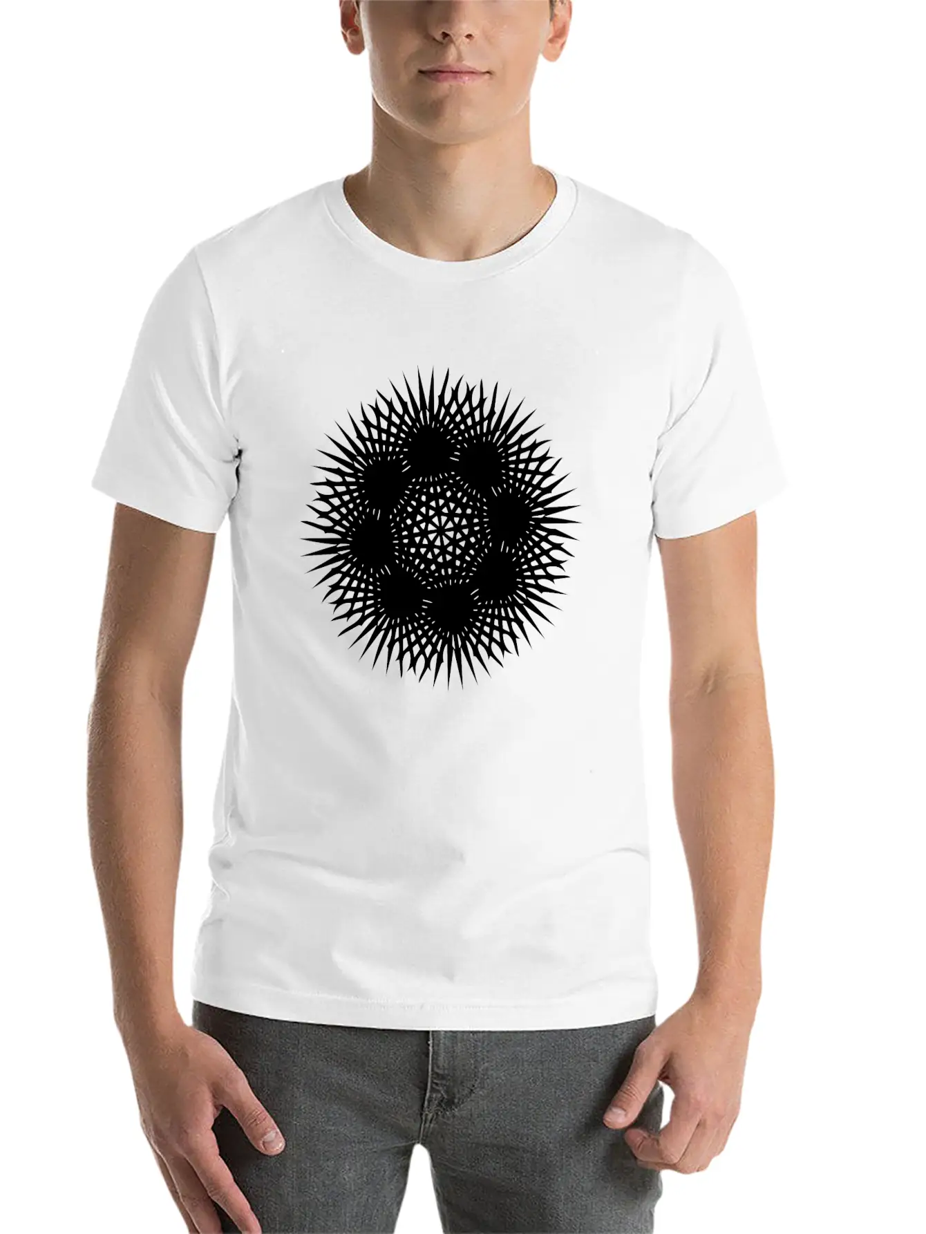 Ray Mandala Geometric Unisex Casual T-Shirt – Clean Design For Daily Comfort