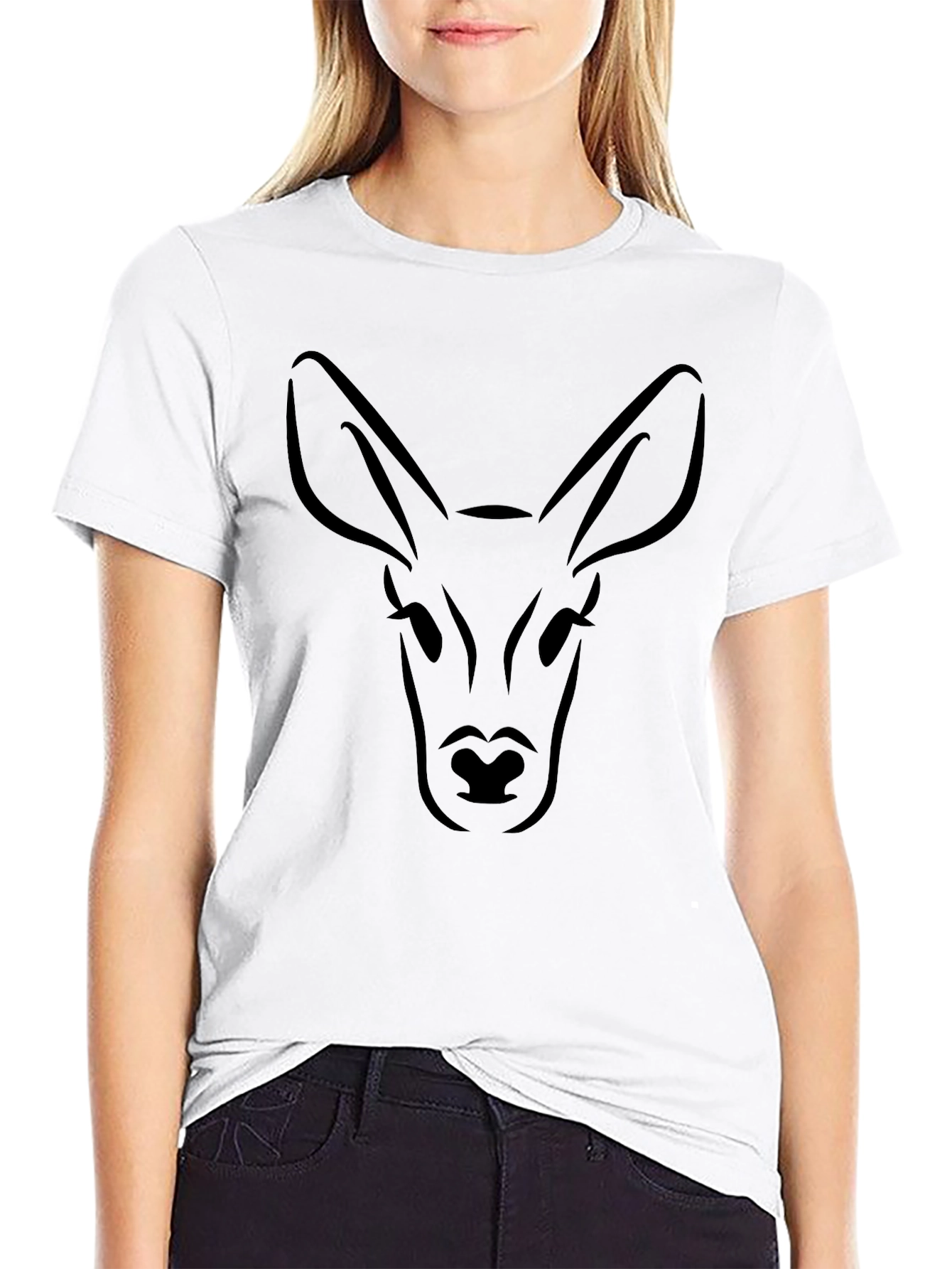 Mens Black Deer Graphic T-Shirt