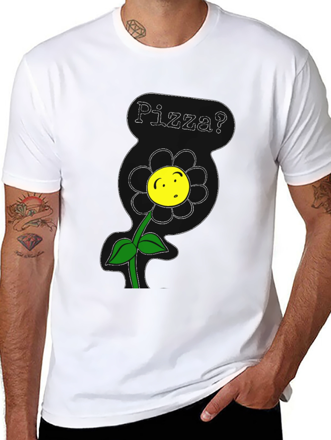 Pizza Flower T-Shirt - Fun & Quirky Tee