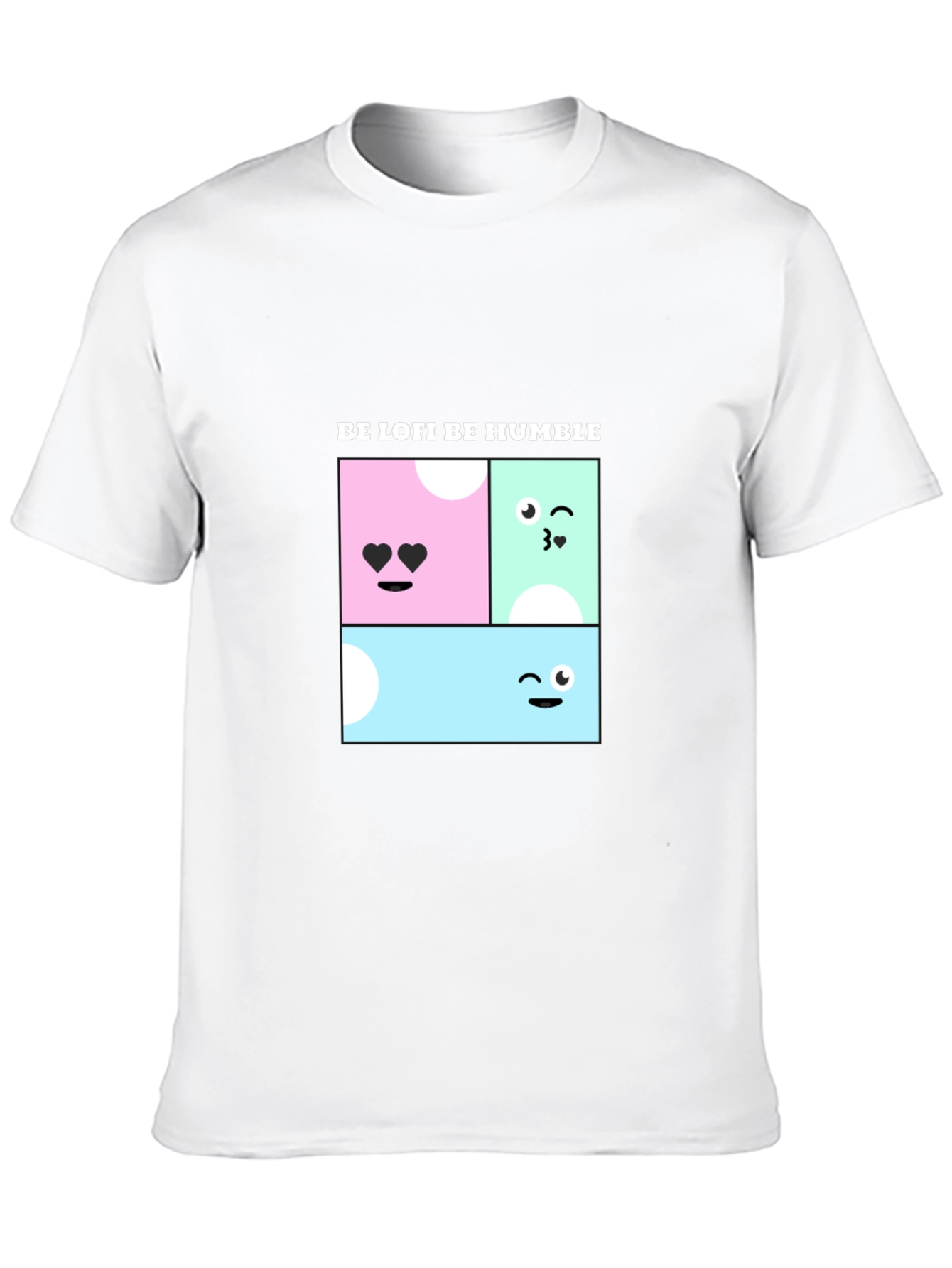 Be Lofi Be Humble Black T-Shirt with Kawaii Design