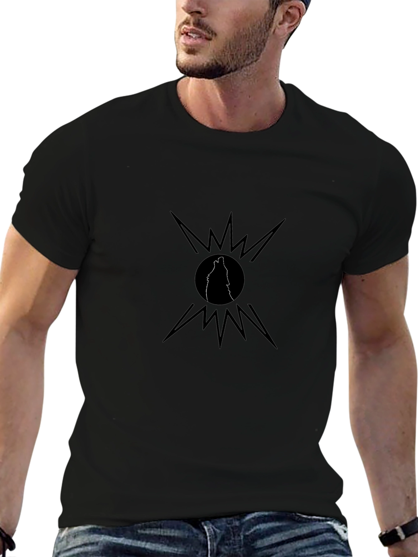 Black Wolf Howl T-Shirt - Graphic Tee