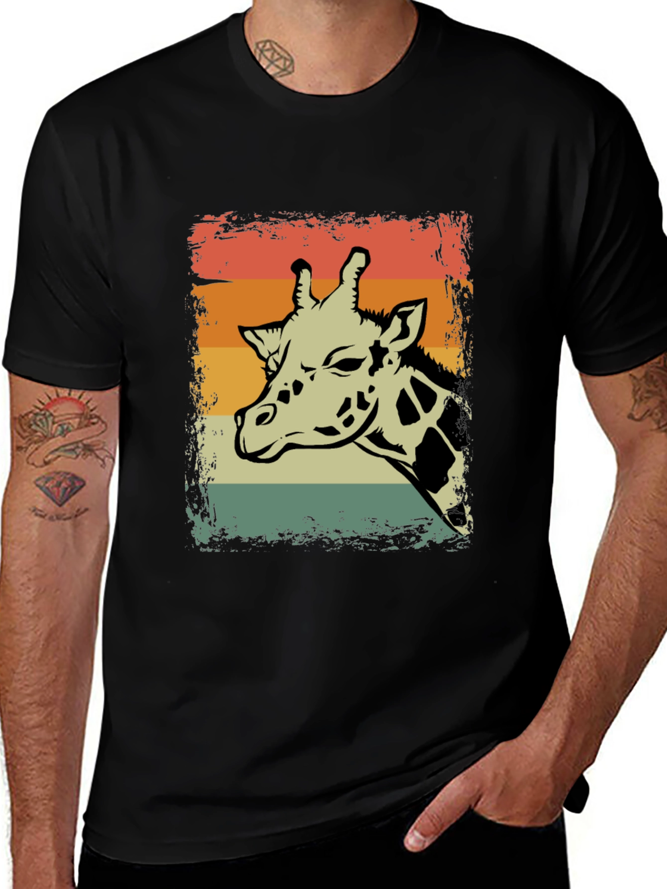 Retro Giraffe Graphic T-Shirt - Unisex Casual Tee