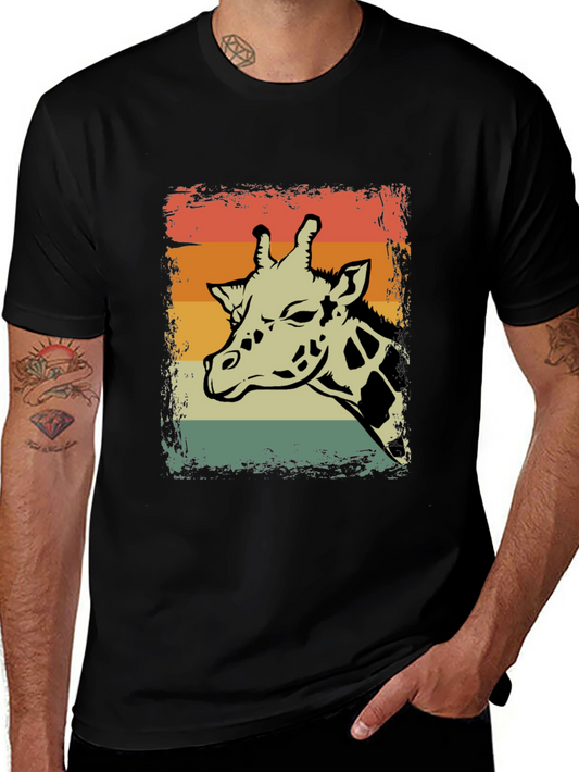Retro Giraffe Graphic T-Shirt - Unisex Casual Tee