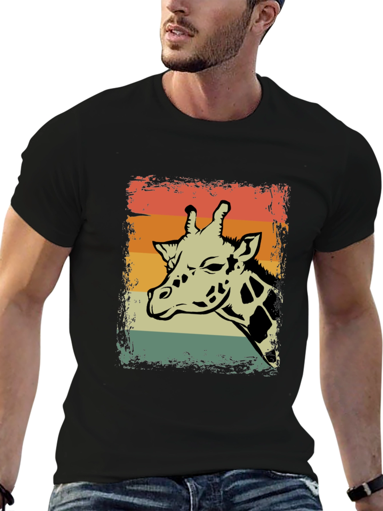 Retro Giraffe Graphic T-Shirt - Unisex Casual Tee