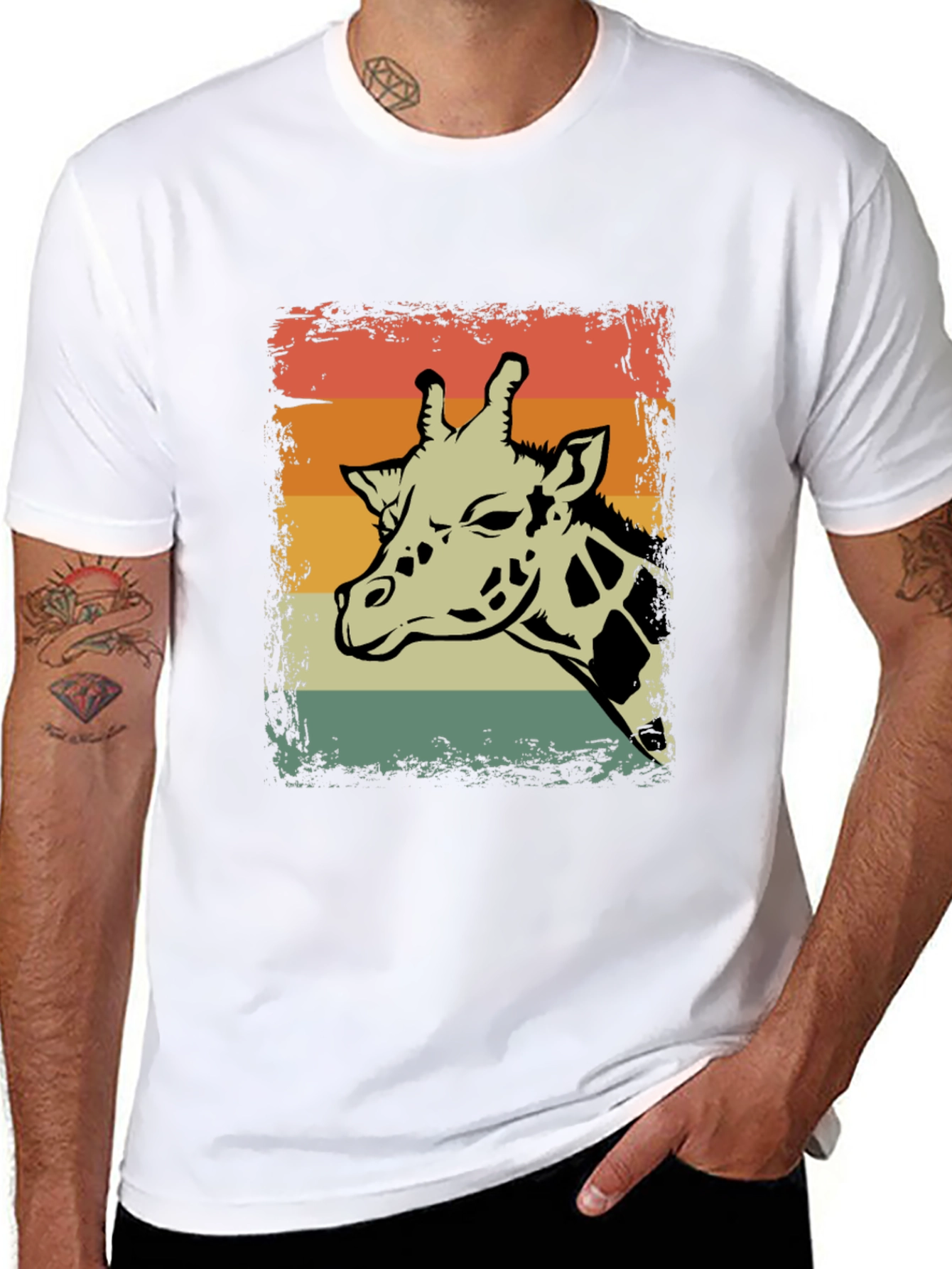 Retro Giraffe Graphic T-Shirt - Unisex Casual Tee