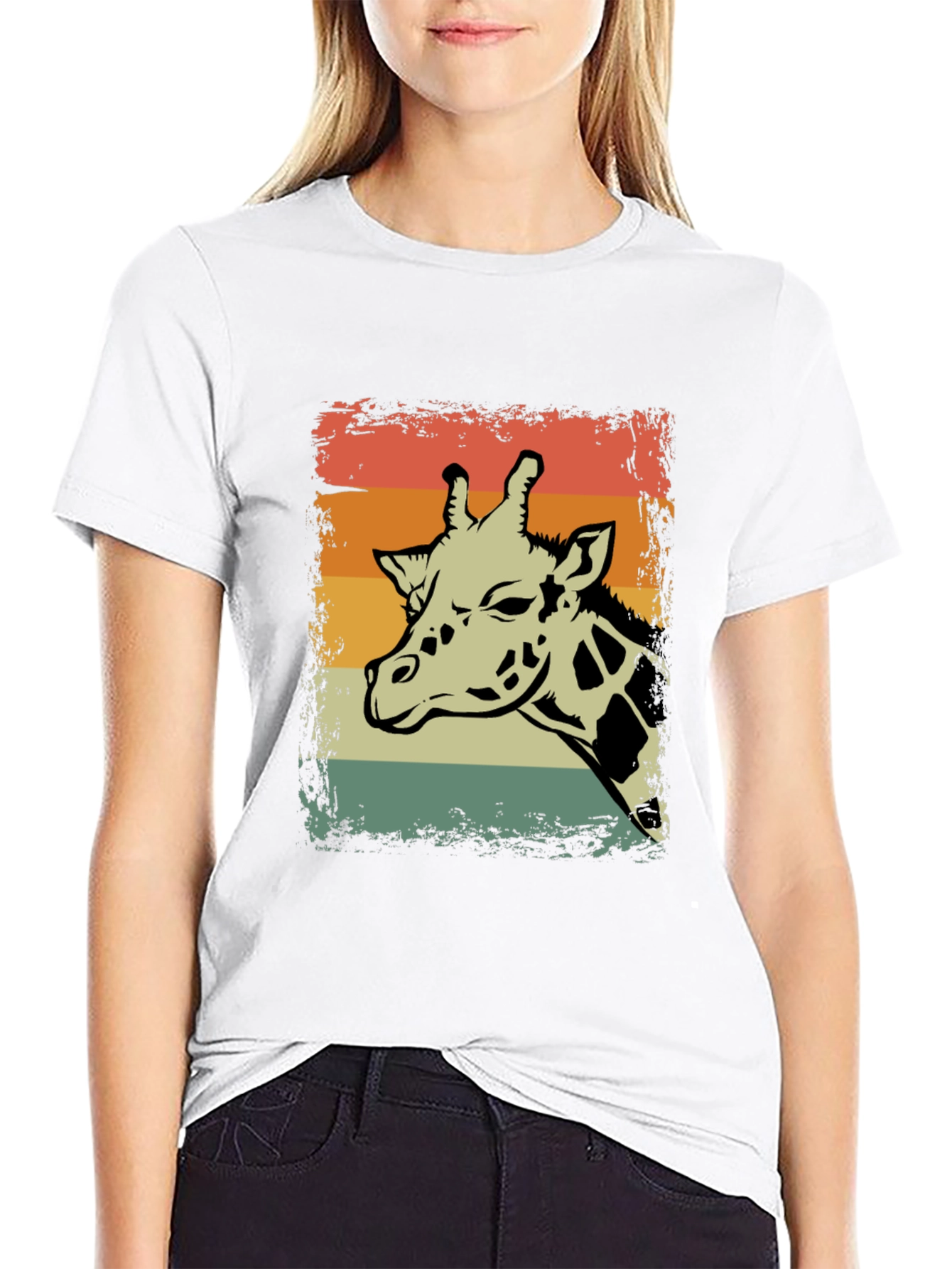 Retro Giraffe Graphic T-Shirt - Unisex Casual Tee