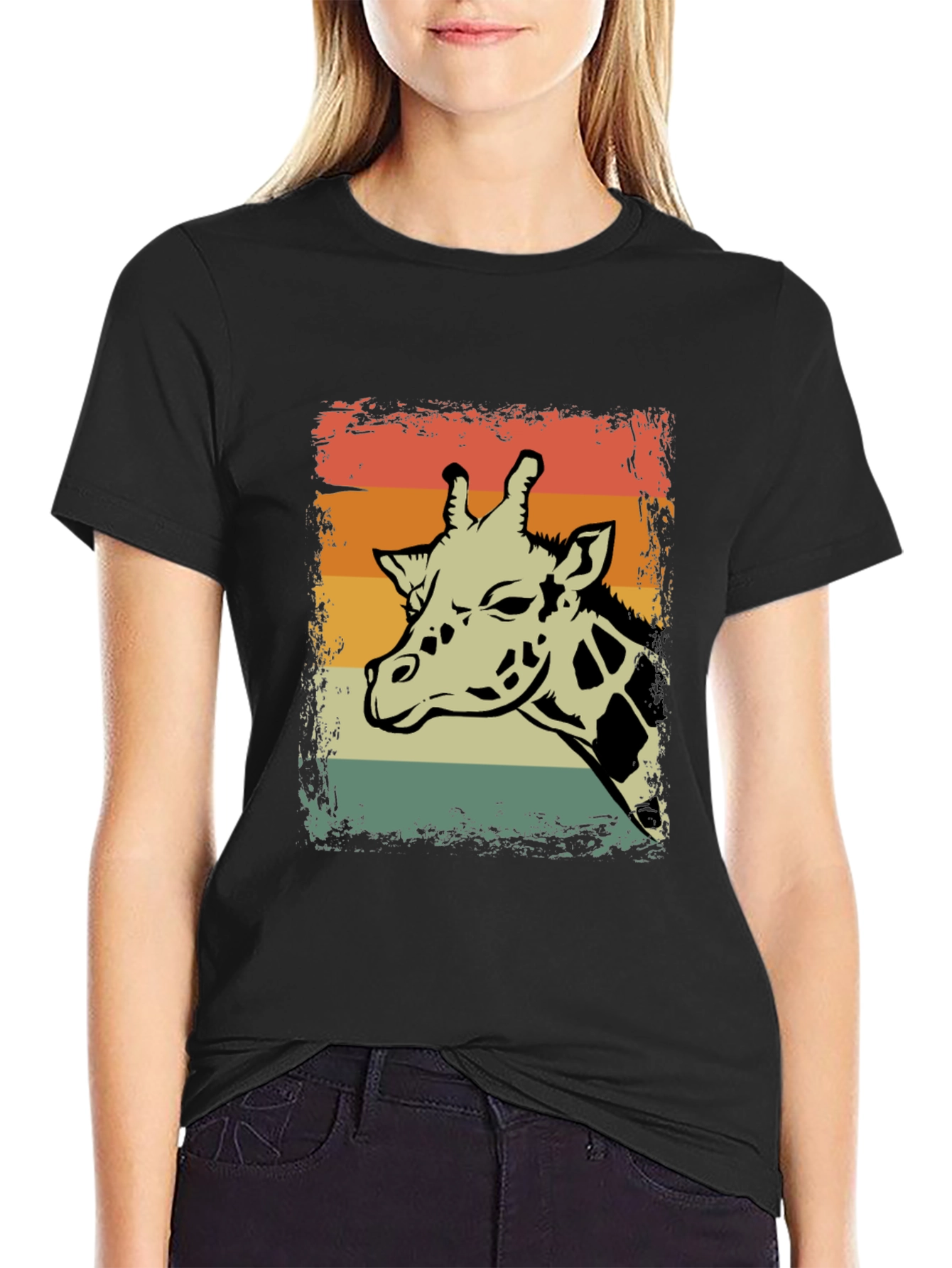 Retro Giraffe Graphic T-Shirt - Unisex Casual Tee