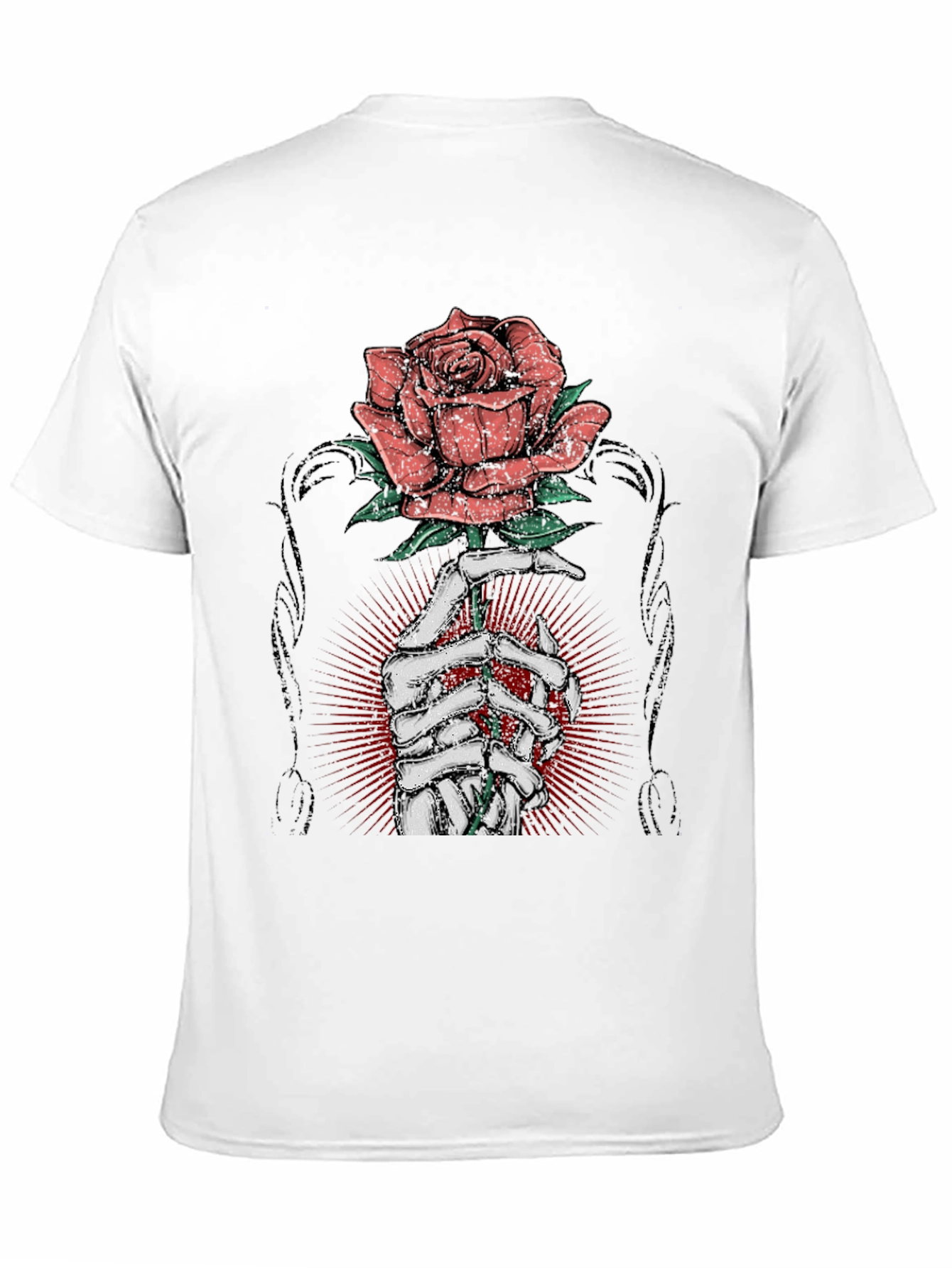 Rose & Bones Graphic Tee - Mens Black T-Shirt