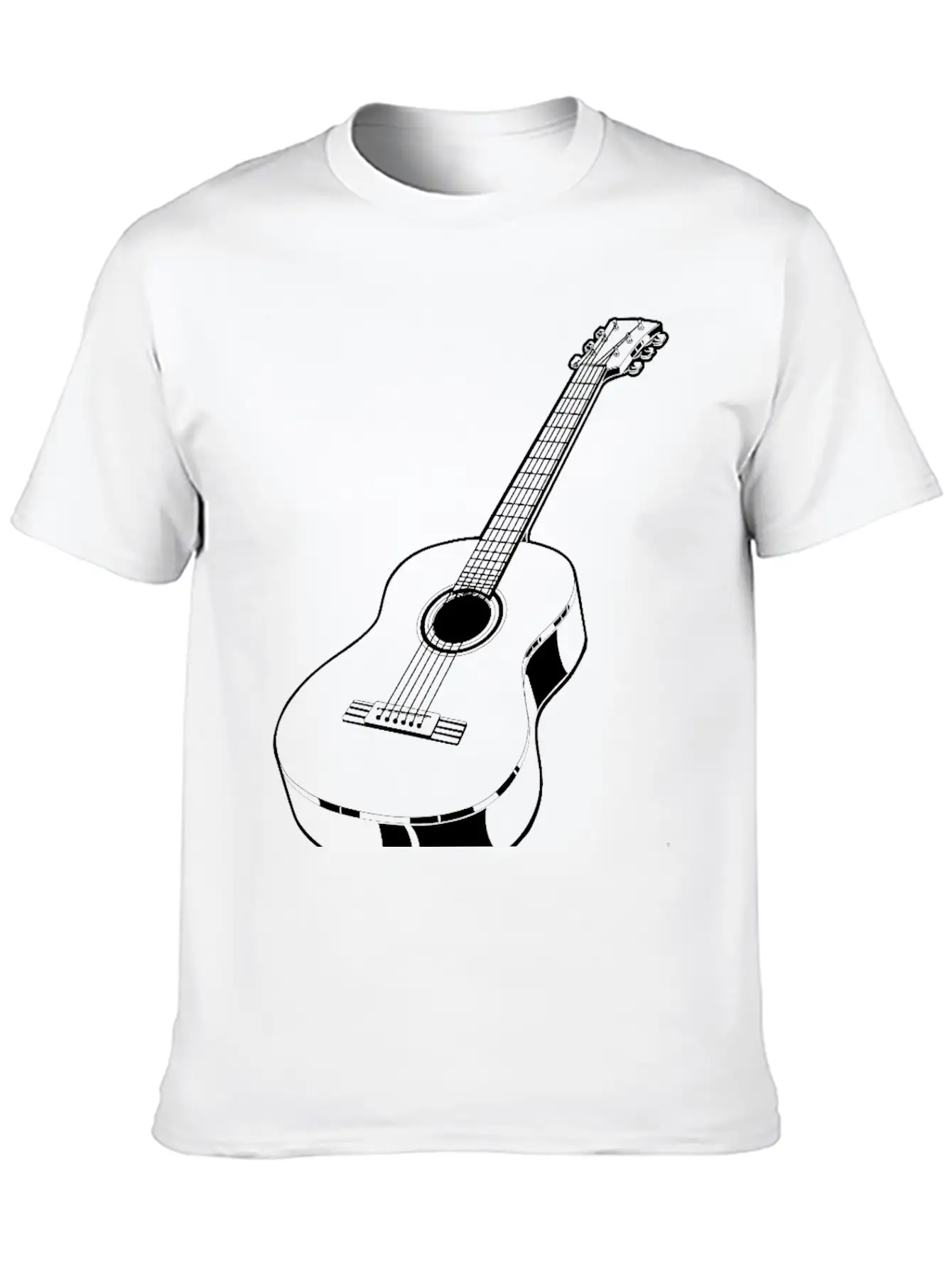 Realistic Acoustic Guitar Unisex Casual T-Shirt – Clean Design For Daily Comfort