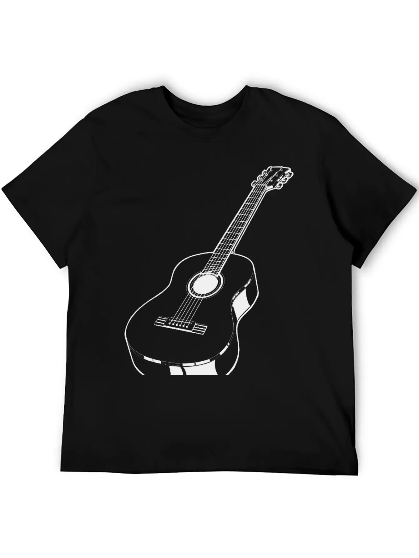 Realistic Acoustic Guitar Unisex Casual T-Shirt – Clean Design For Daily Comfort