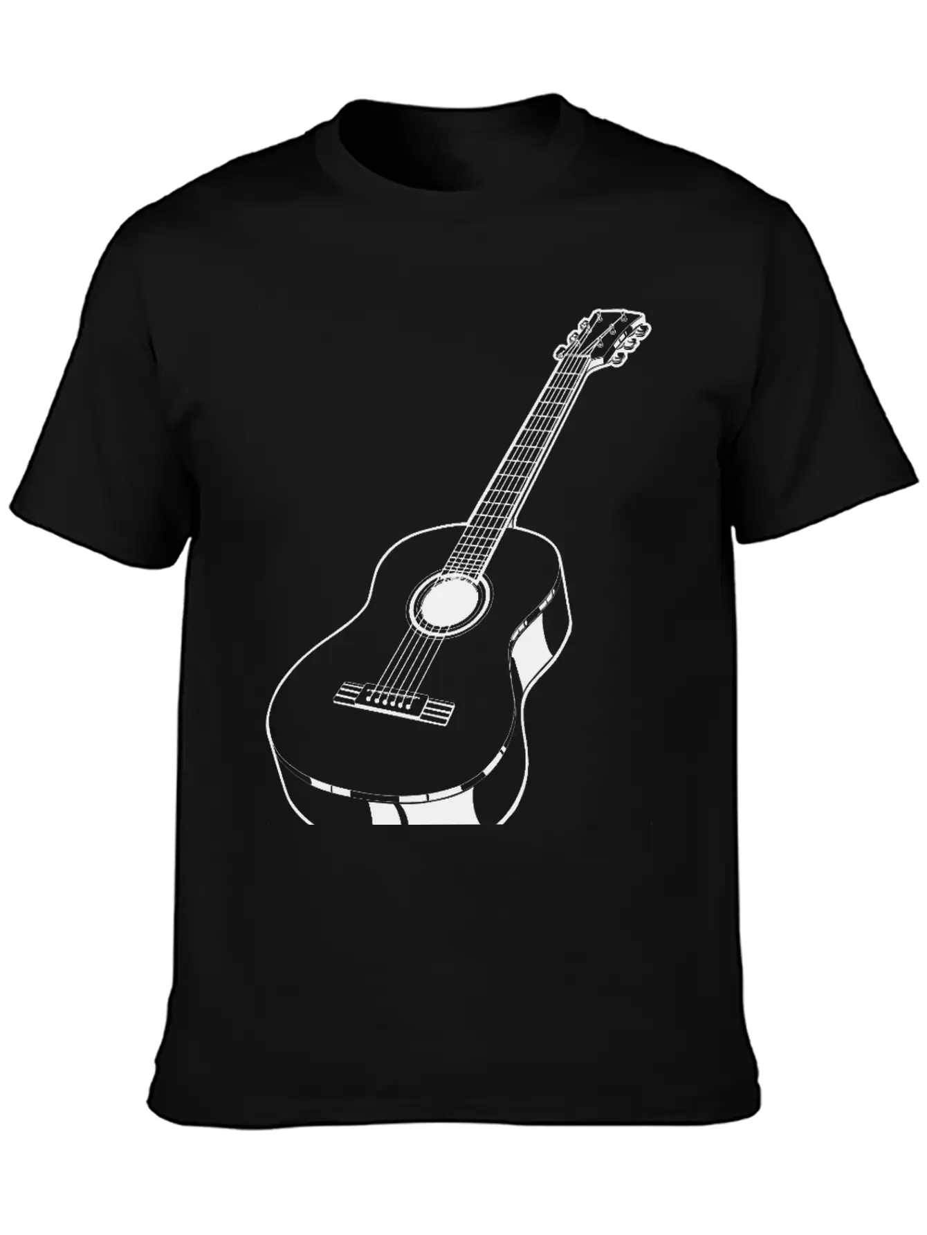 Realistic Acoustic Guitar Unisex Casual T-Shirt – Clean Design For Daily Comfort