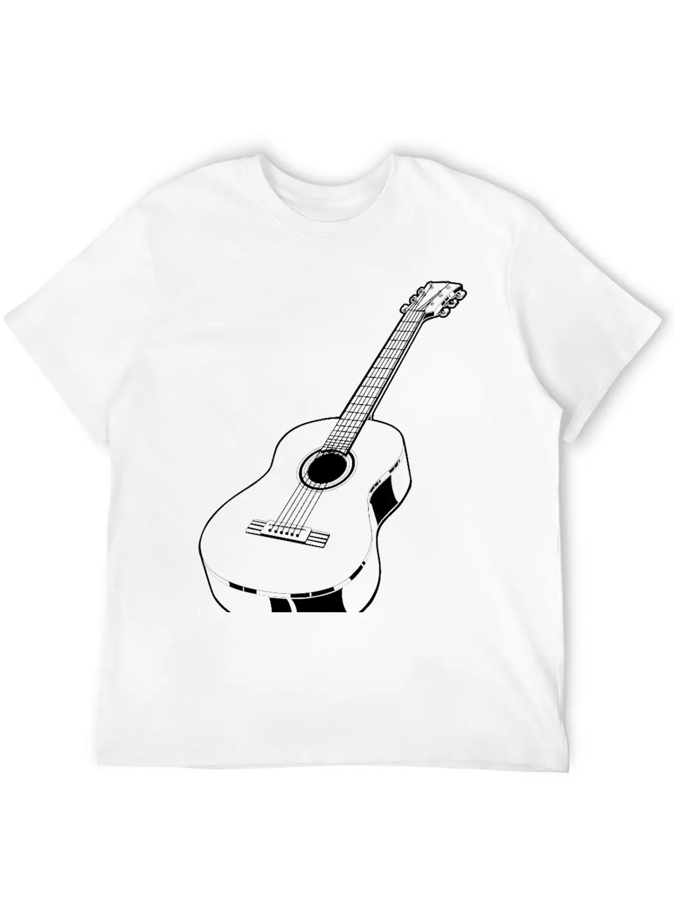 Realistic Acoustic Guitar Unisex Casual T-Shirt – Clean Design For Daily Comfort