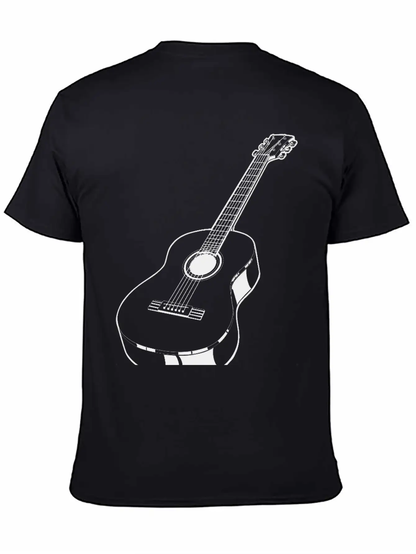 Realistic Acoustic Guitar Unisex Casual T-Shirt – Clean Design For Daily Comfort