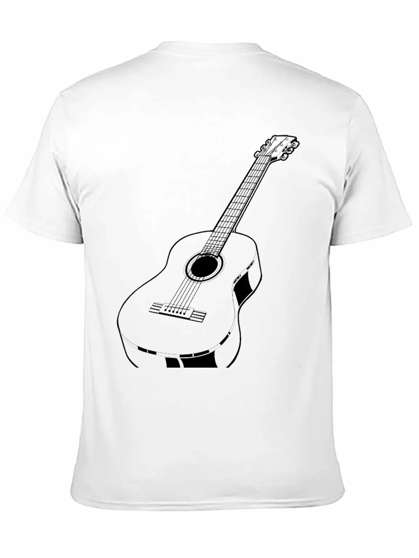 Realistic Acoustic Guitar Unisex Casual T-Shirt – Clean Design For Daily Comfort